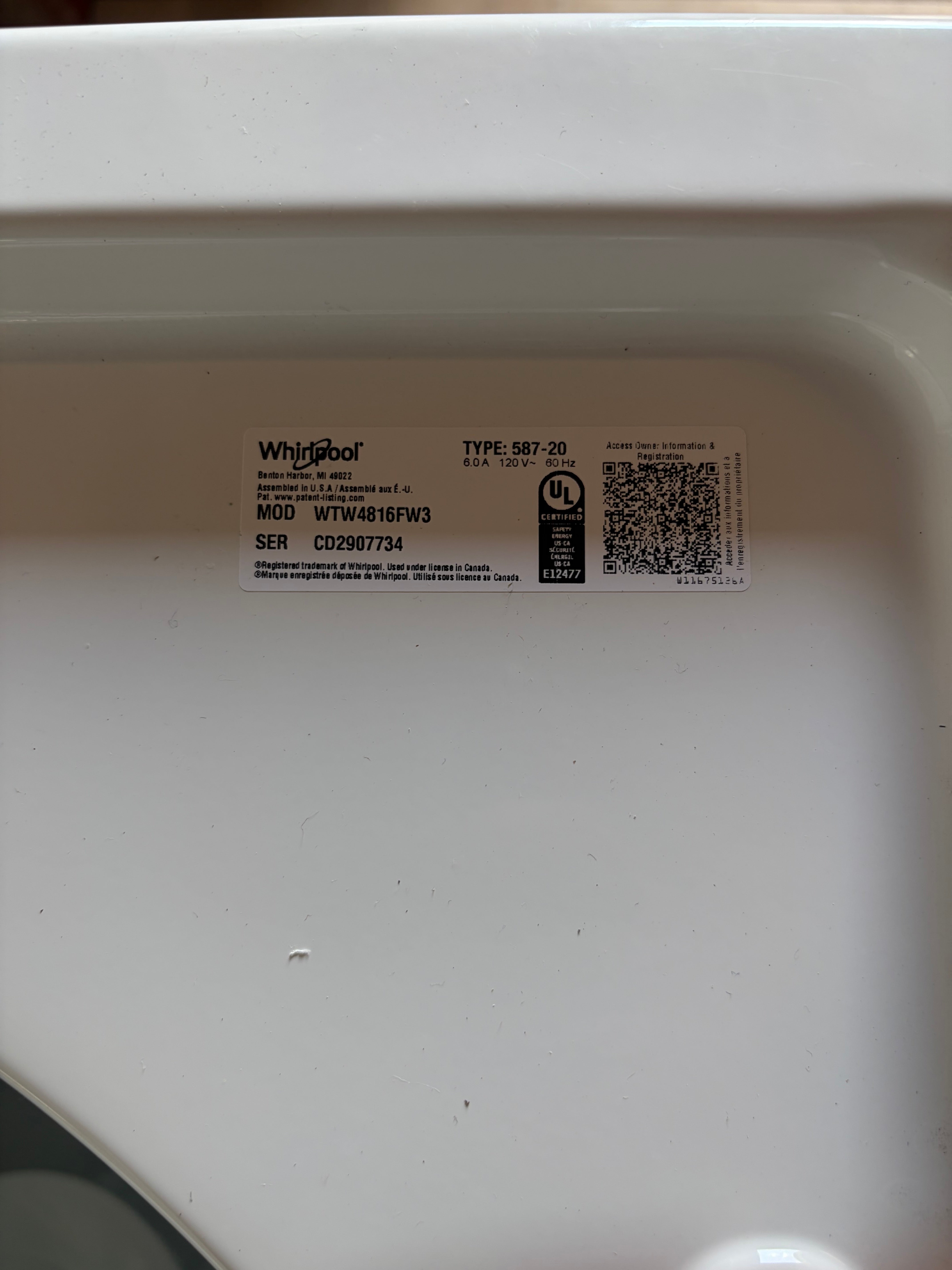 Whirlpool/Kenmore Top Load Set