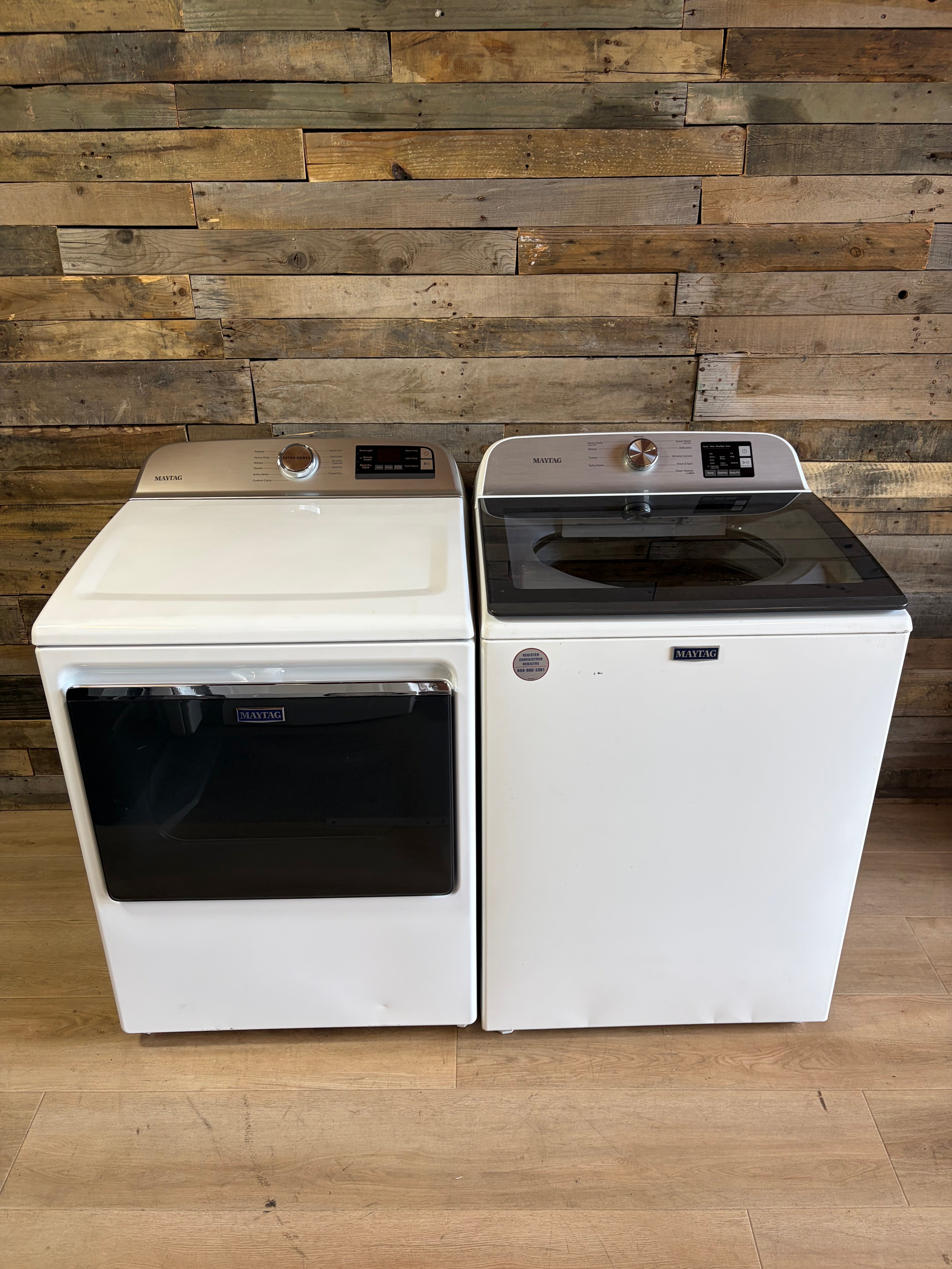 Maytag Large Capacity Glass Door Top Load Set