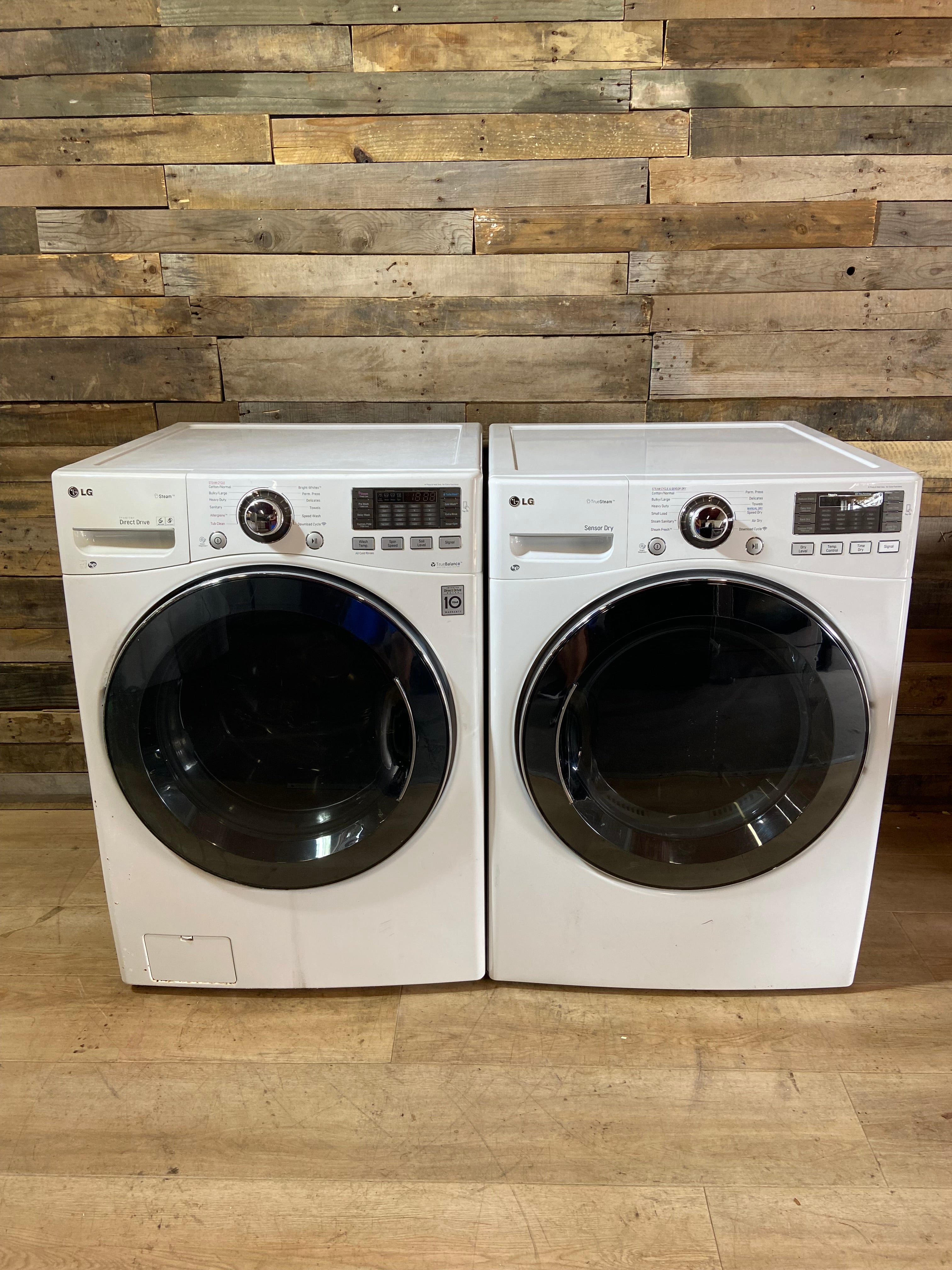 LG Front Load White Washer & Dryer Set