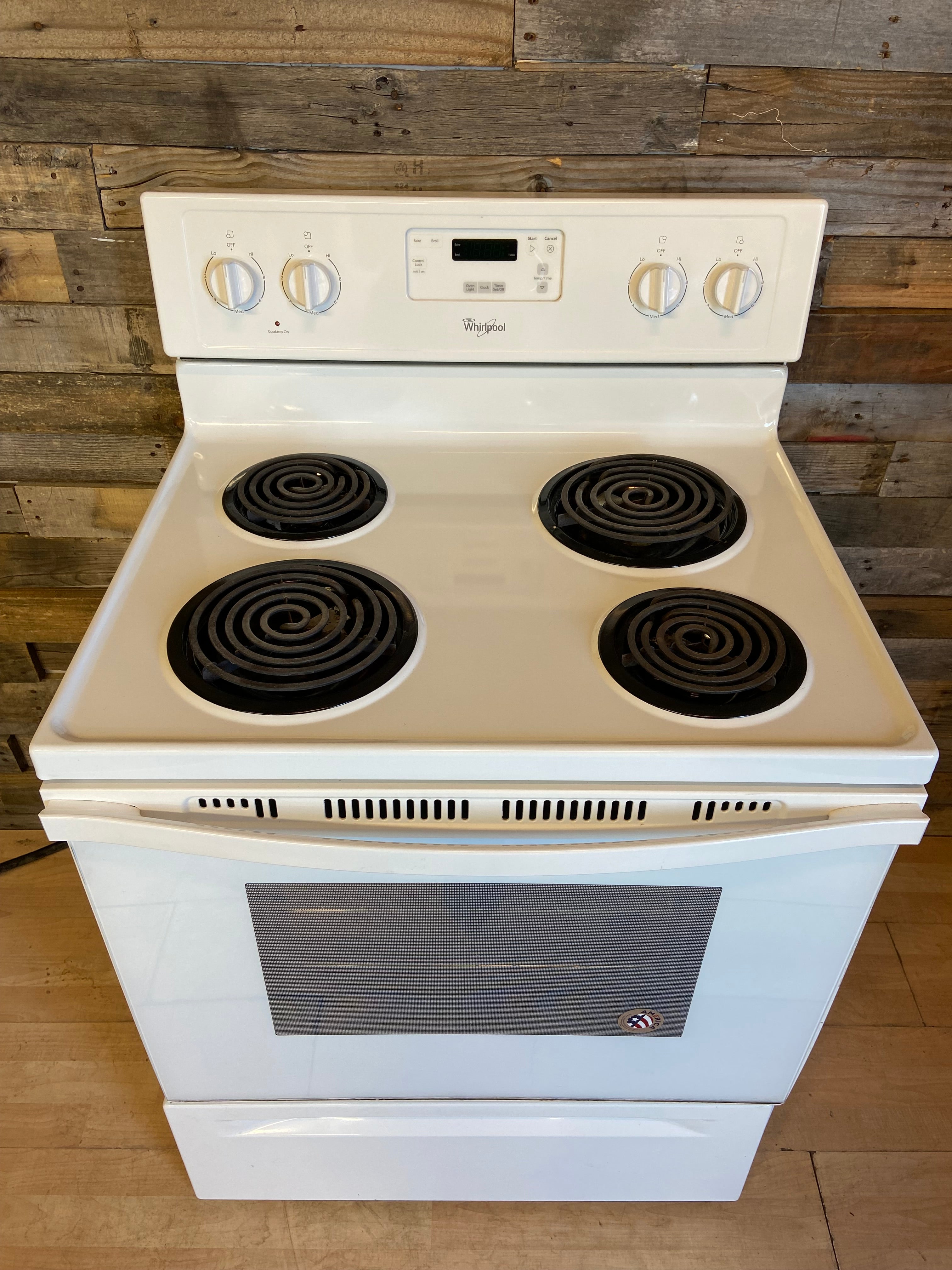 White Whirlpool Coil Top Range