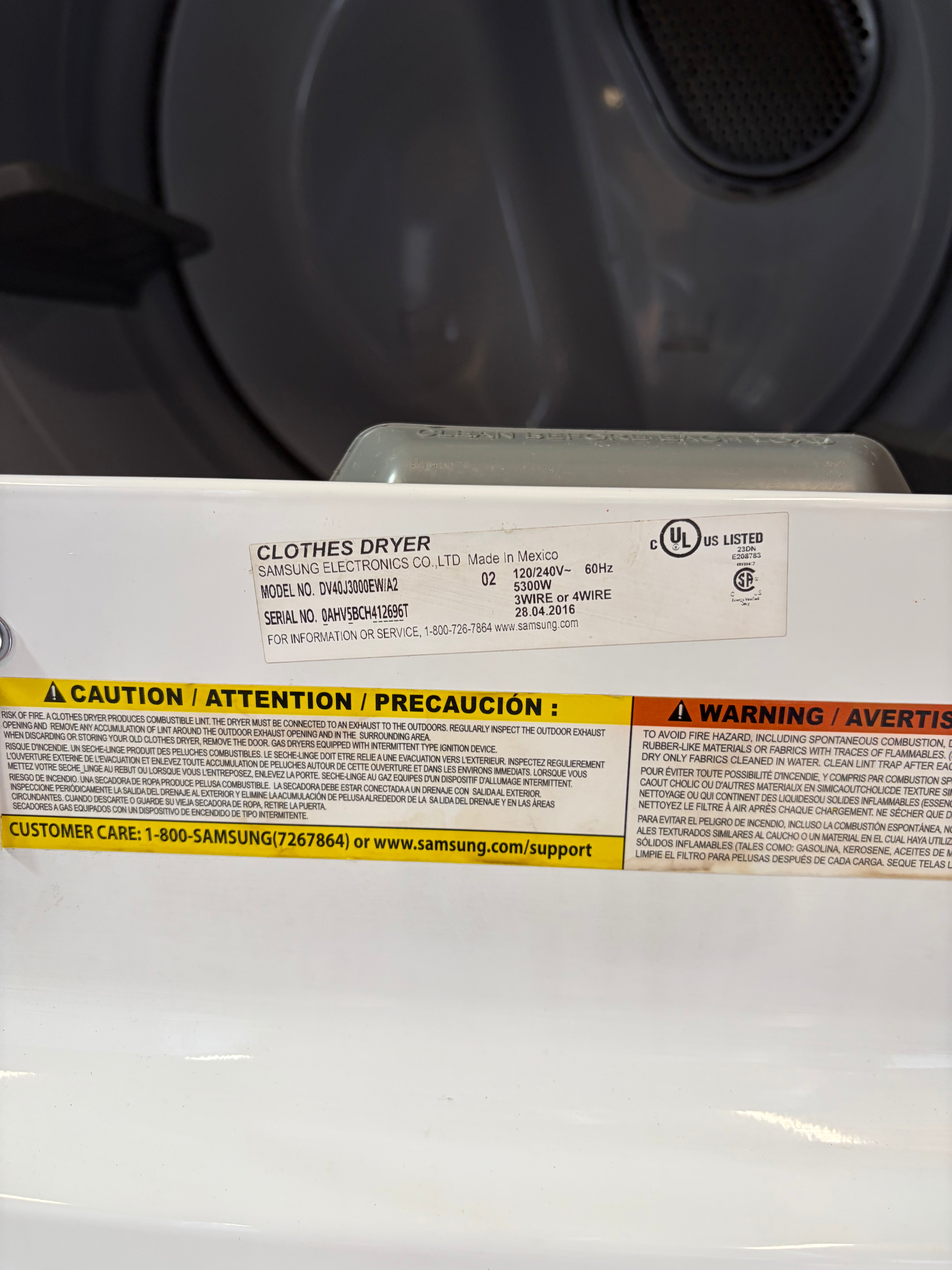 Samsung White Agitator Large Capacity Top Load Set