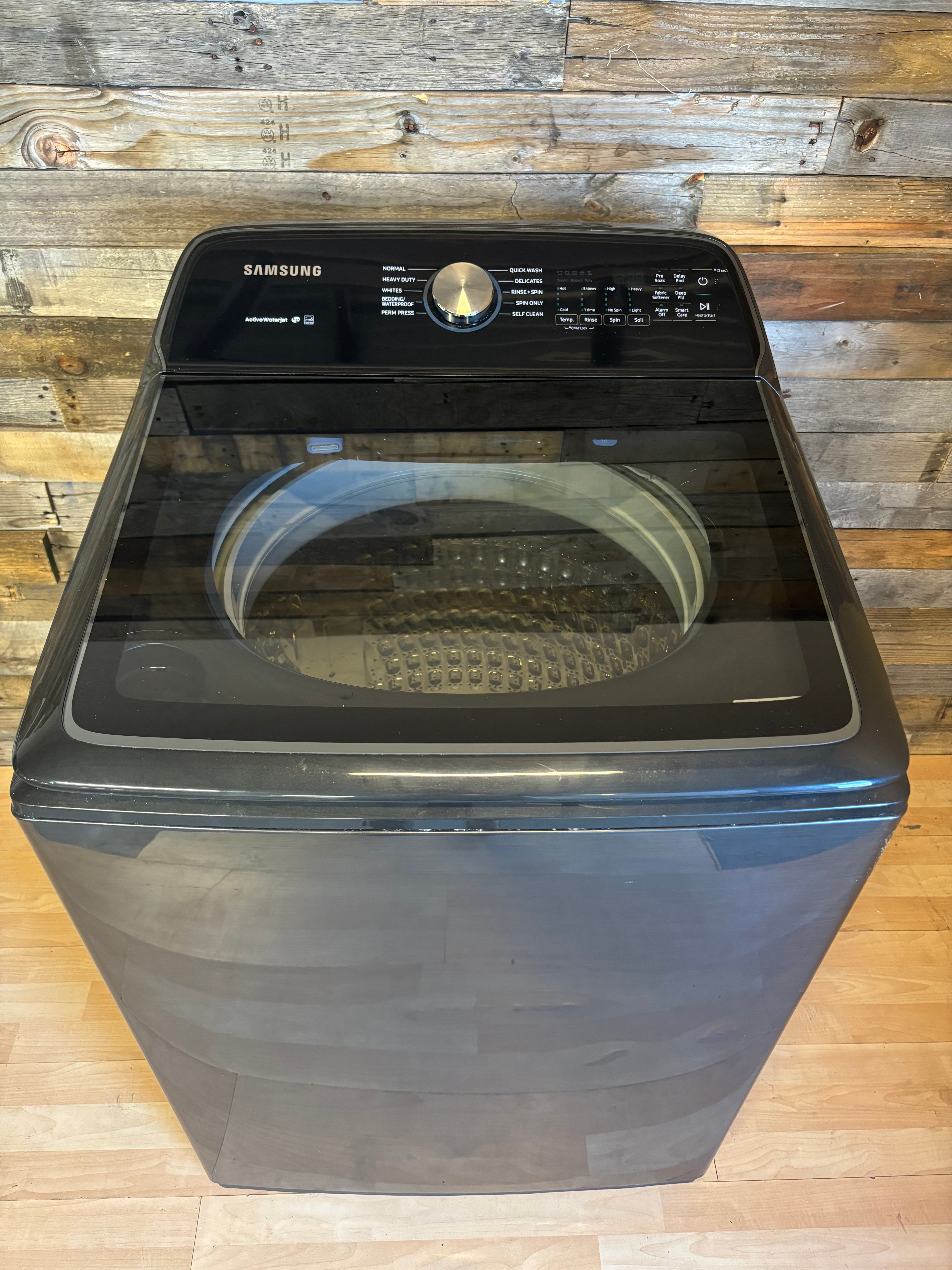 Black Stainless Glass Top Washer