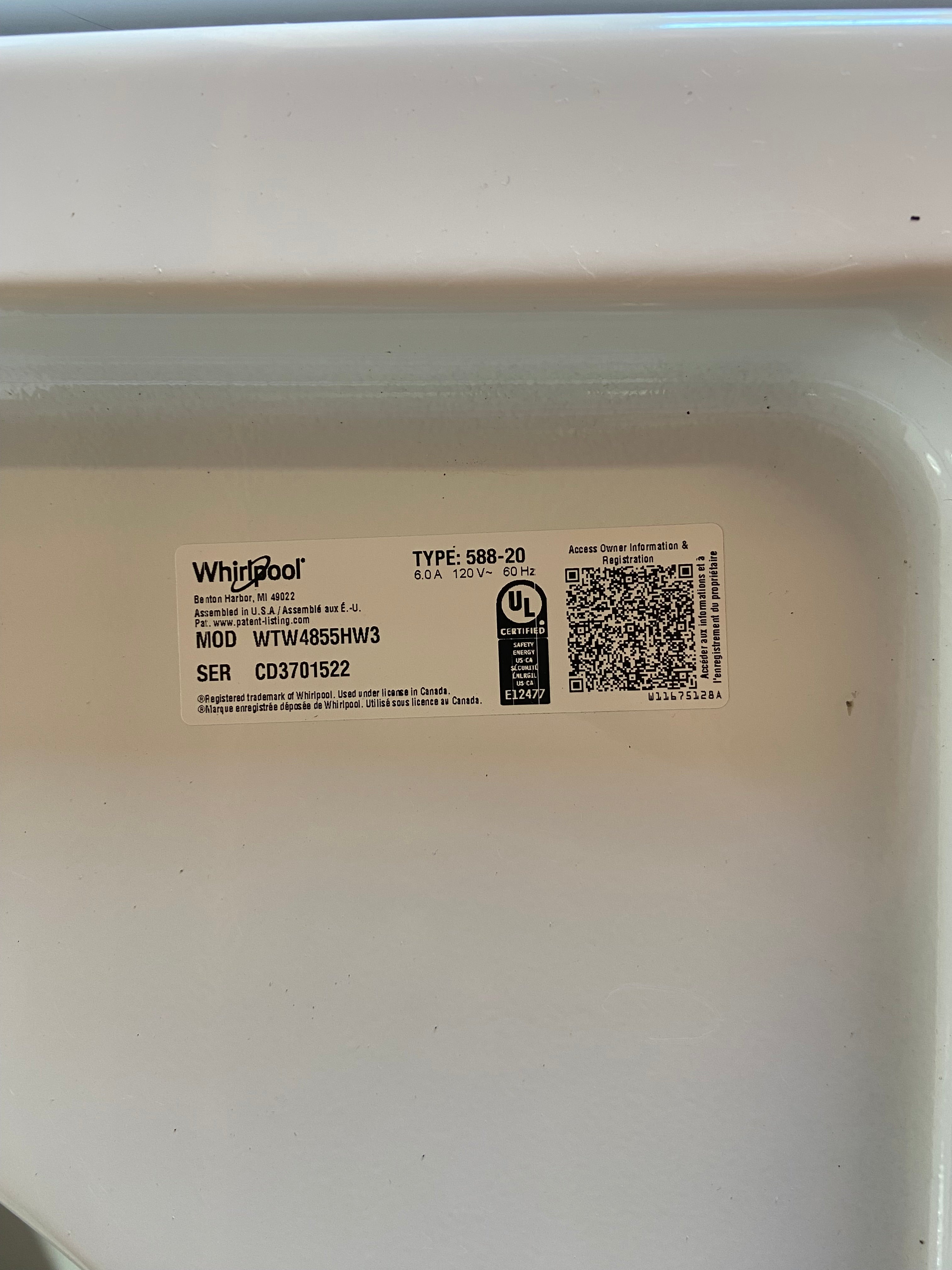 Whirlpool Large Capacity Top Load Set
