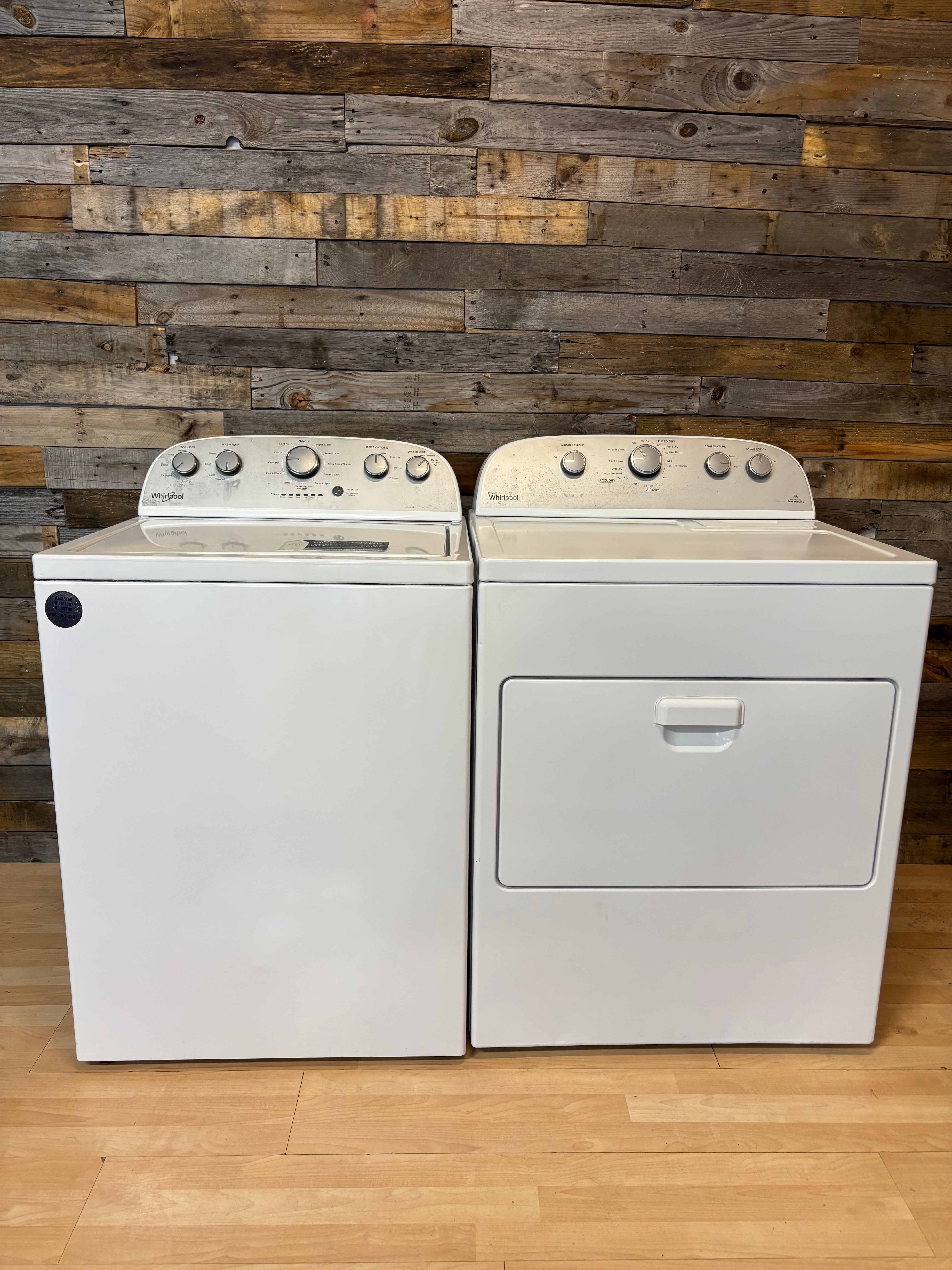 Whirlpool Steam Dryer Top Load Set