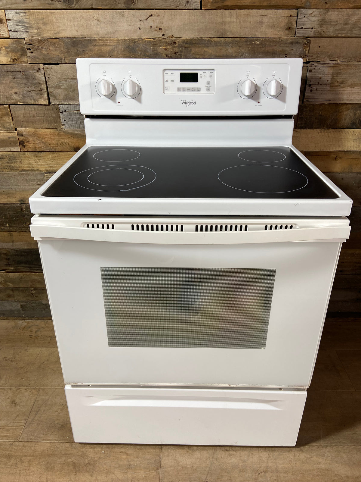 Whirlpool White Glass Top Range