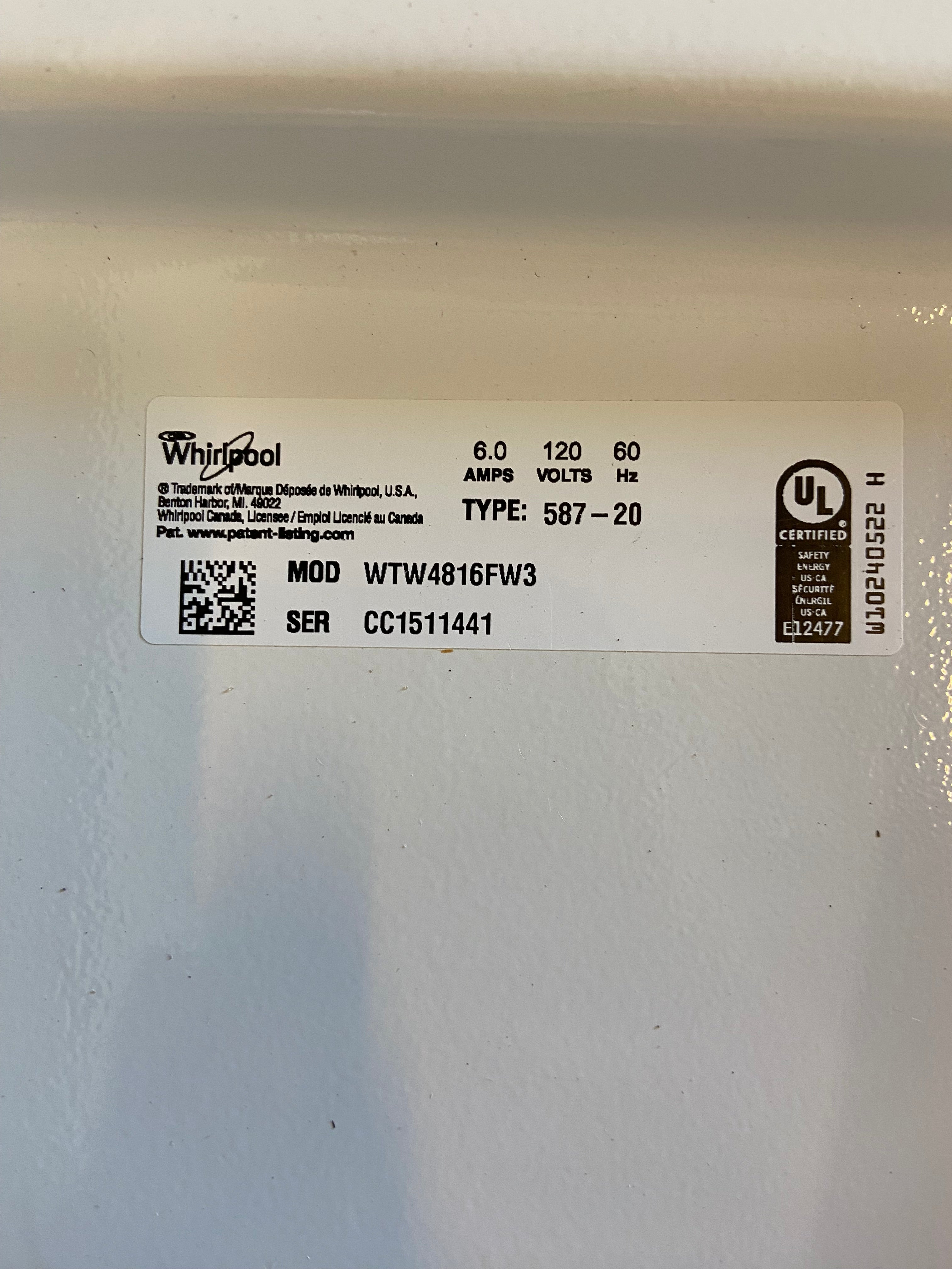 Whirlpool Top Load Washer