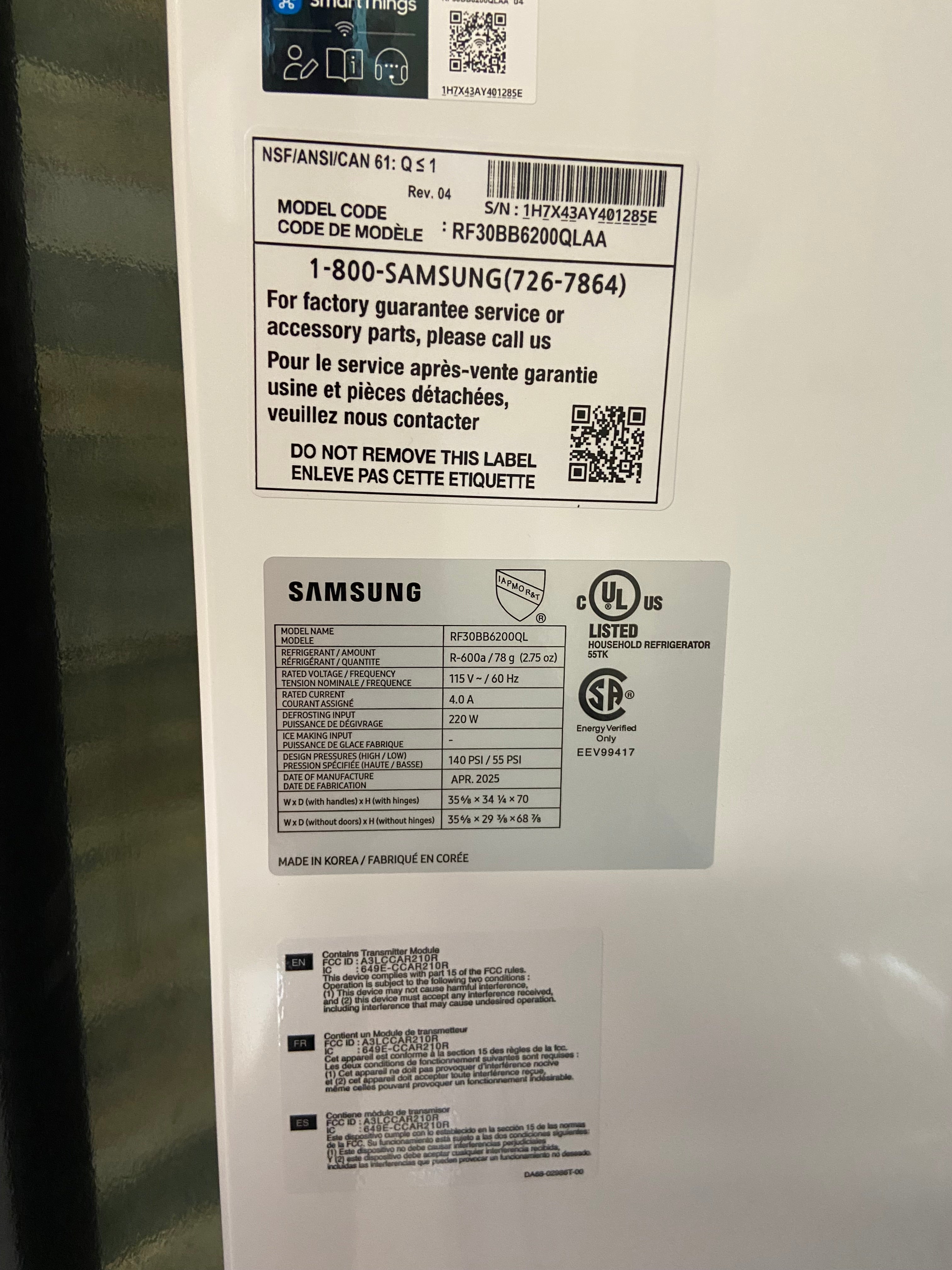 Samsung 30 cu. ft. Bespoke 3-Door French Door Refrigerator with AutoFill Water Pitcher
