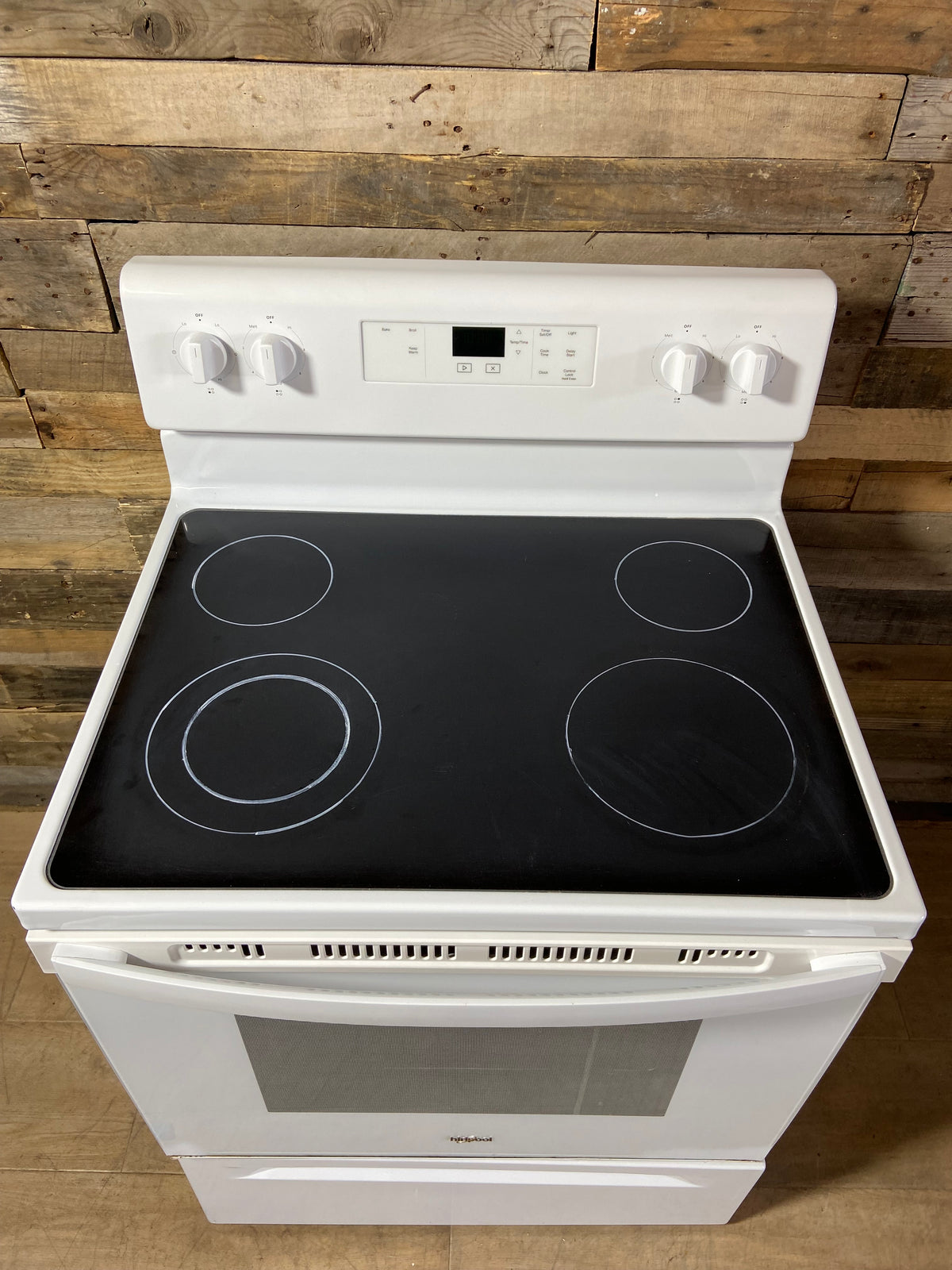 Whirlpool White Glass Top Range
