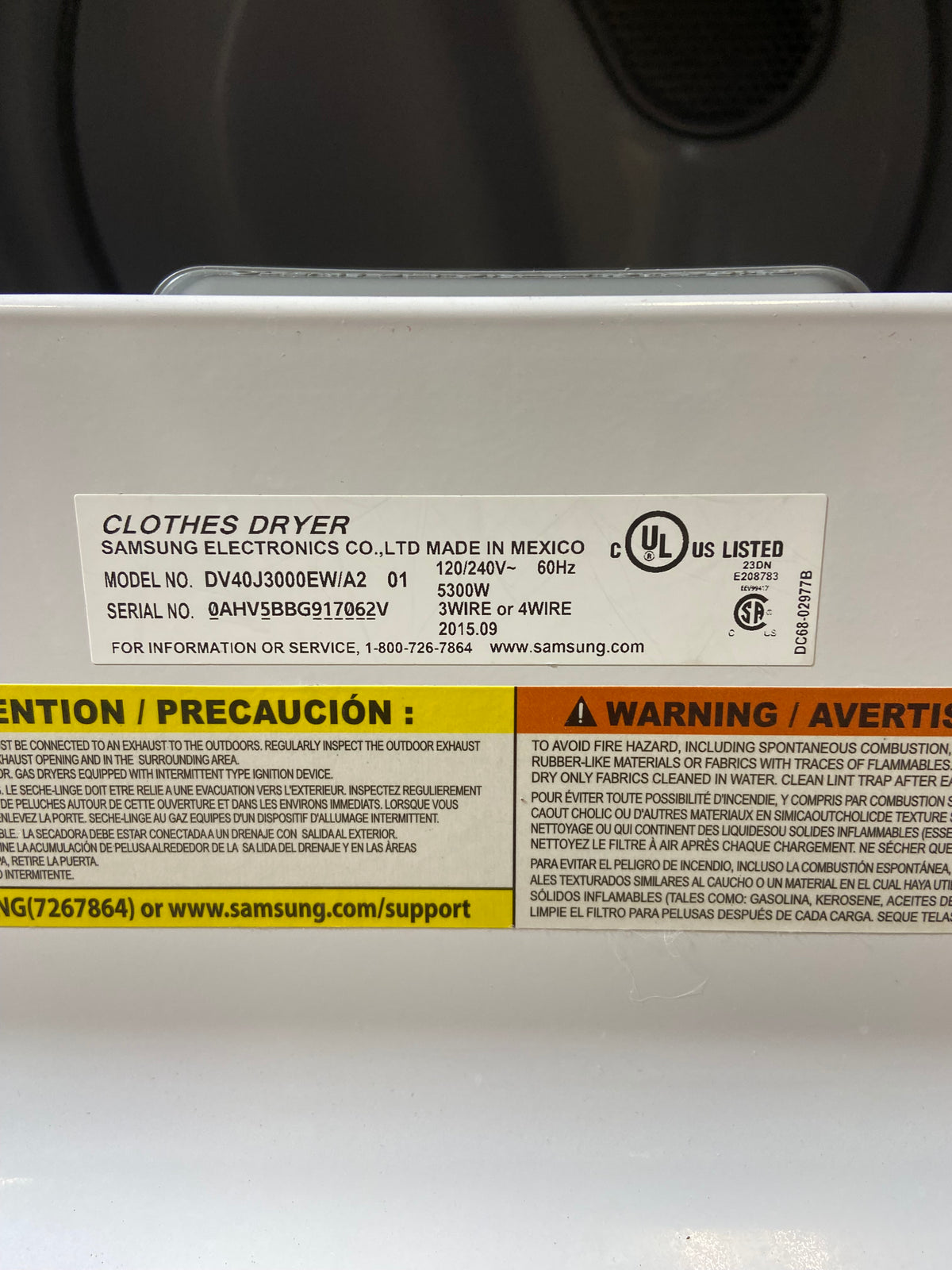 Samsung Washer & Dryer Glass Lid Large Capacity Set