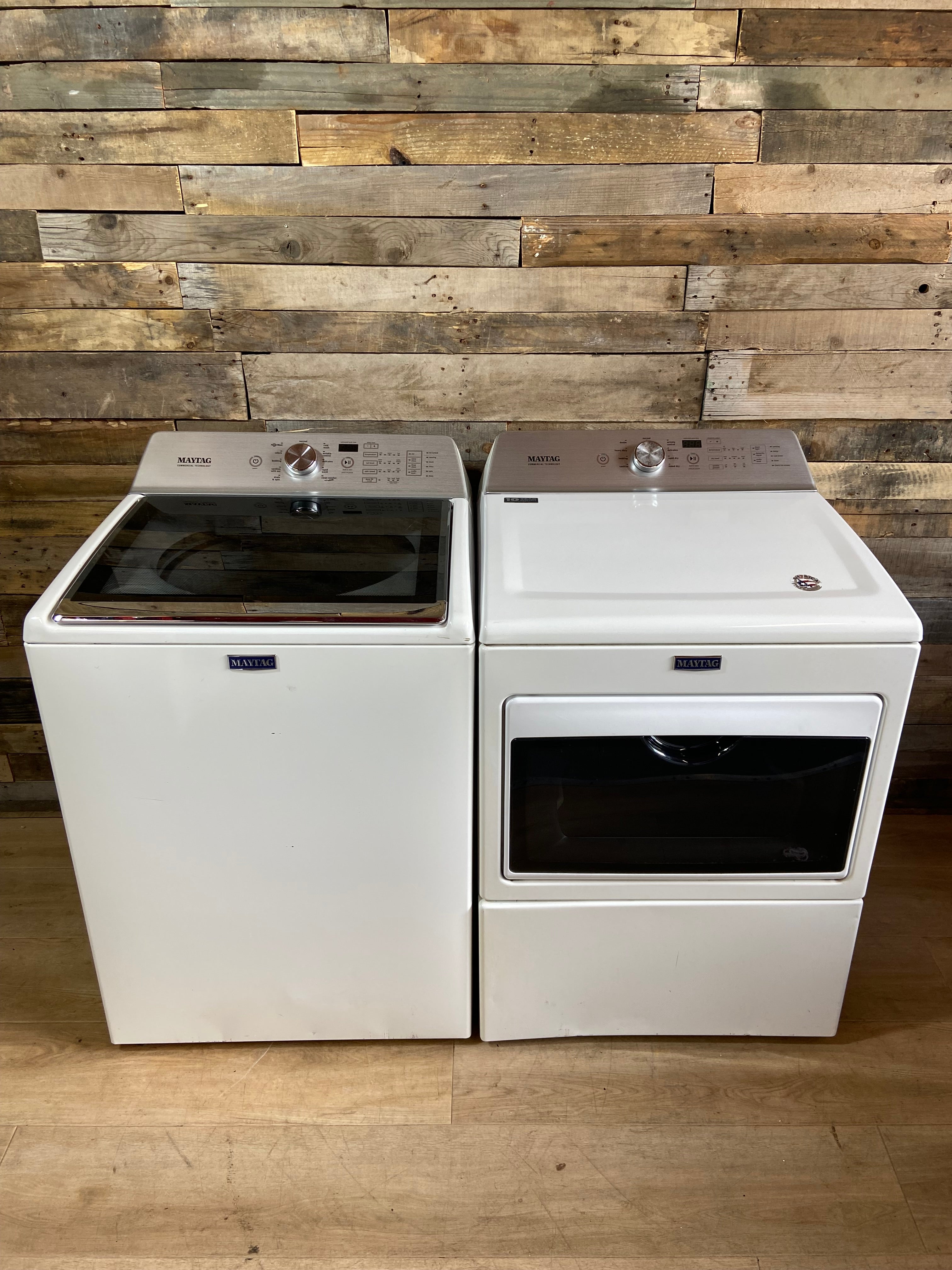 Maytag Top Load Glass Lid Washer & Dryer Set