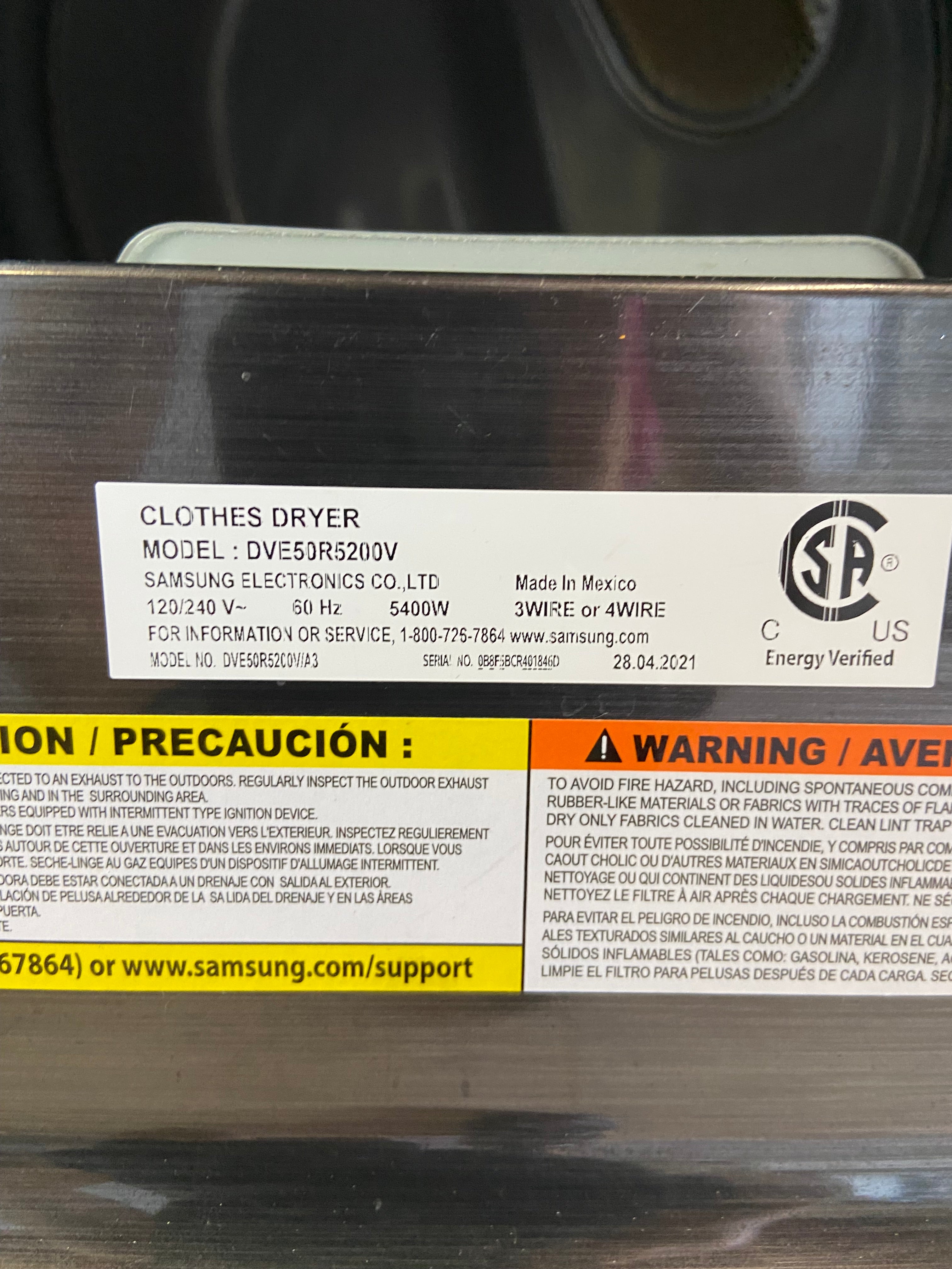 Samsung Black Stainless Super Capacity Glass Top Washer & Dryer Set