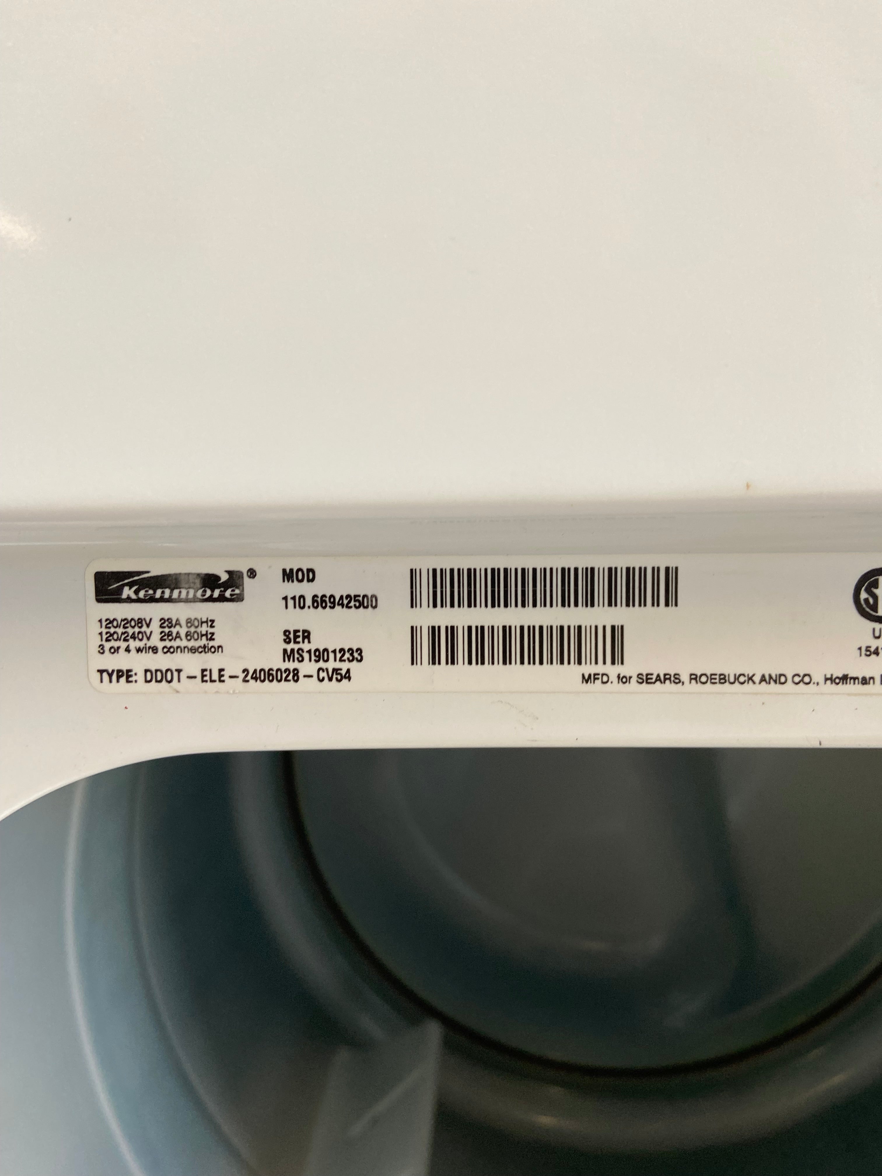 Kenmore White Dryer