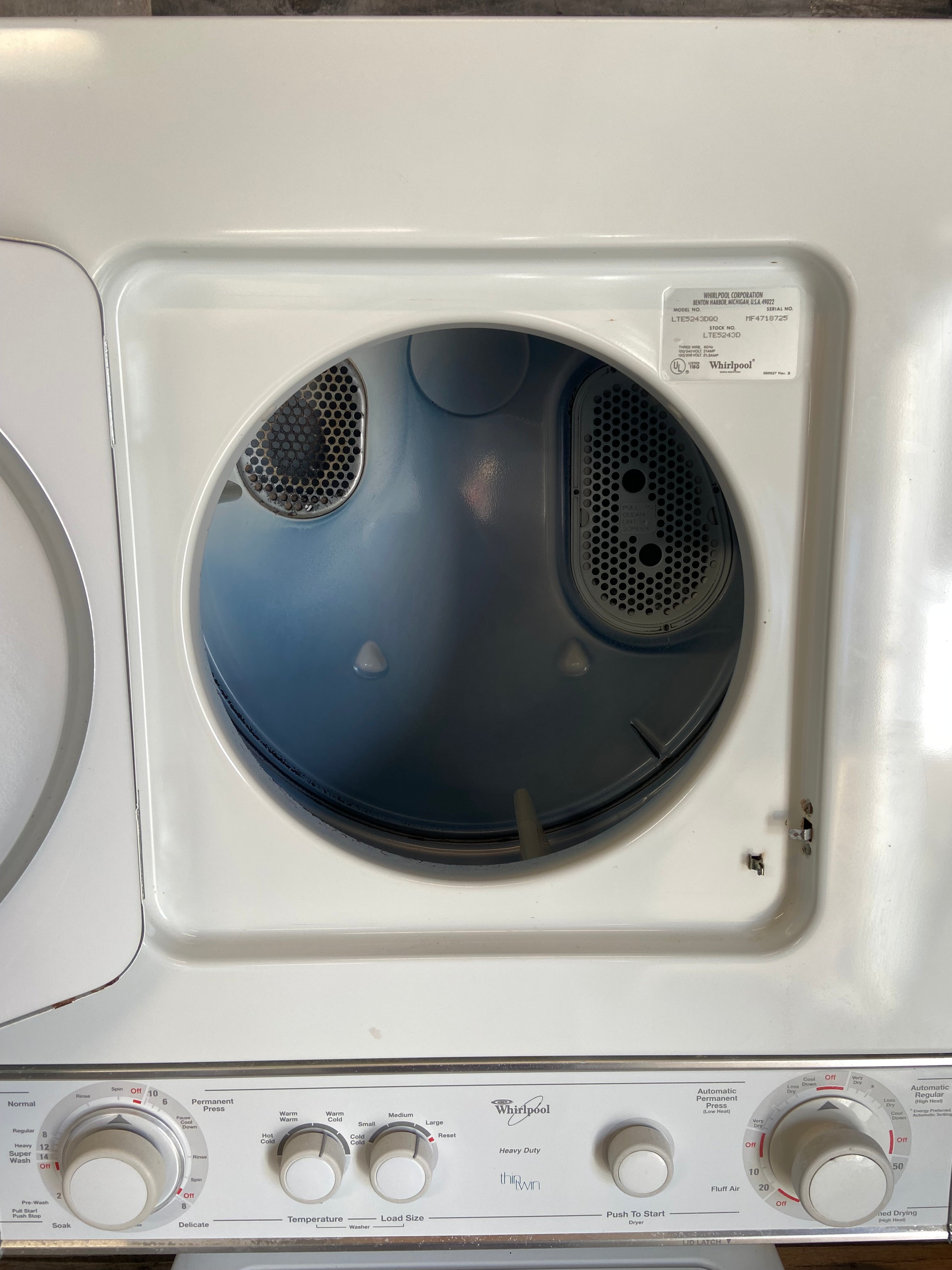 Whirlpool 24” 240v Thin Twin Stackable