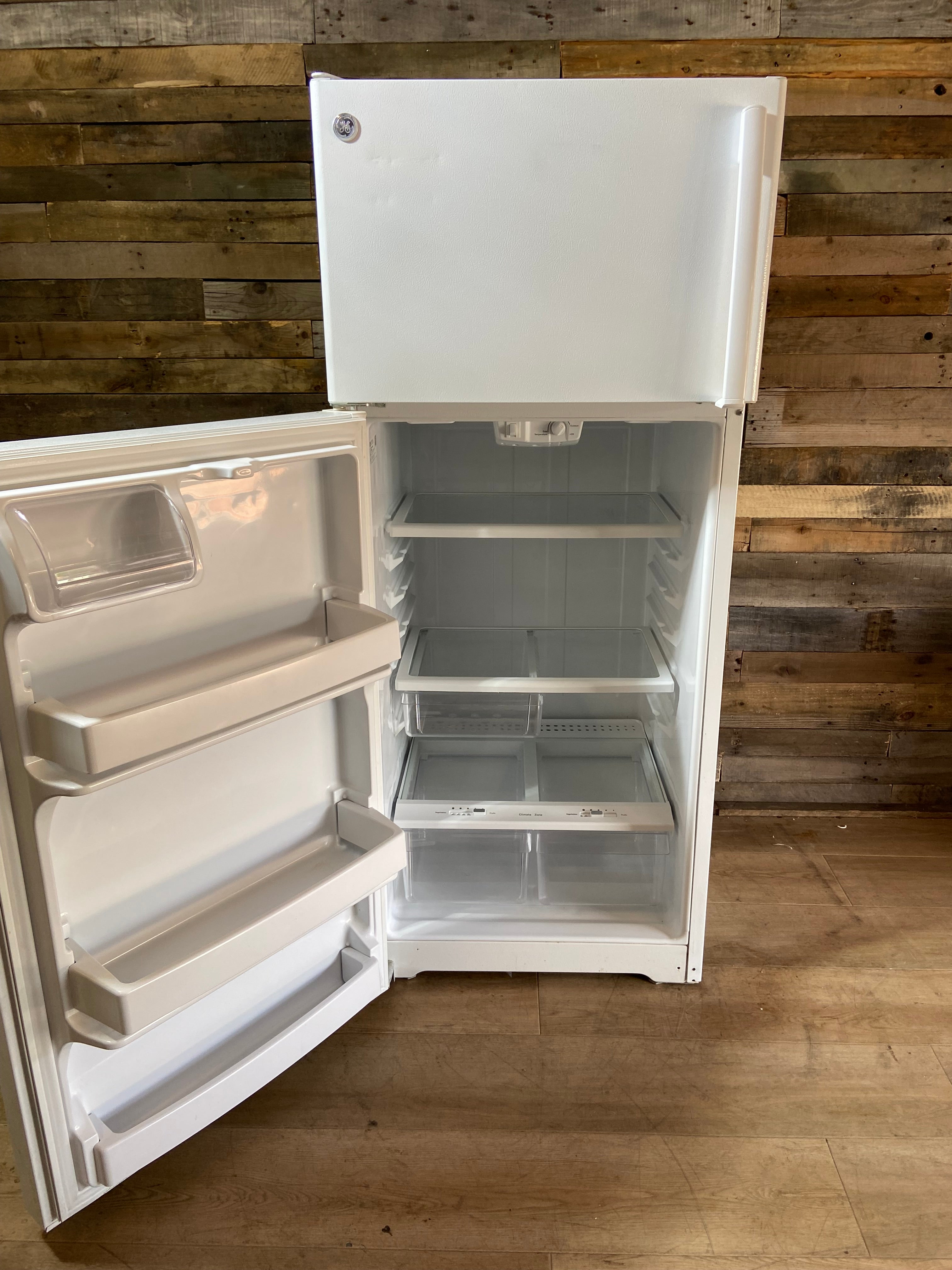 GE White Top Bottom Refrigerator