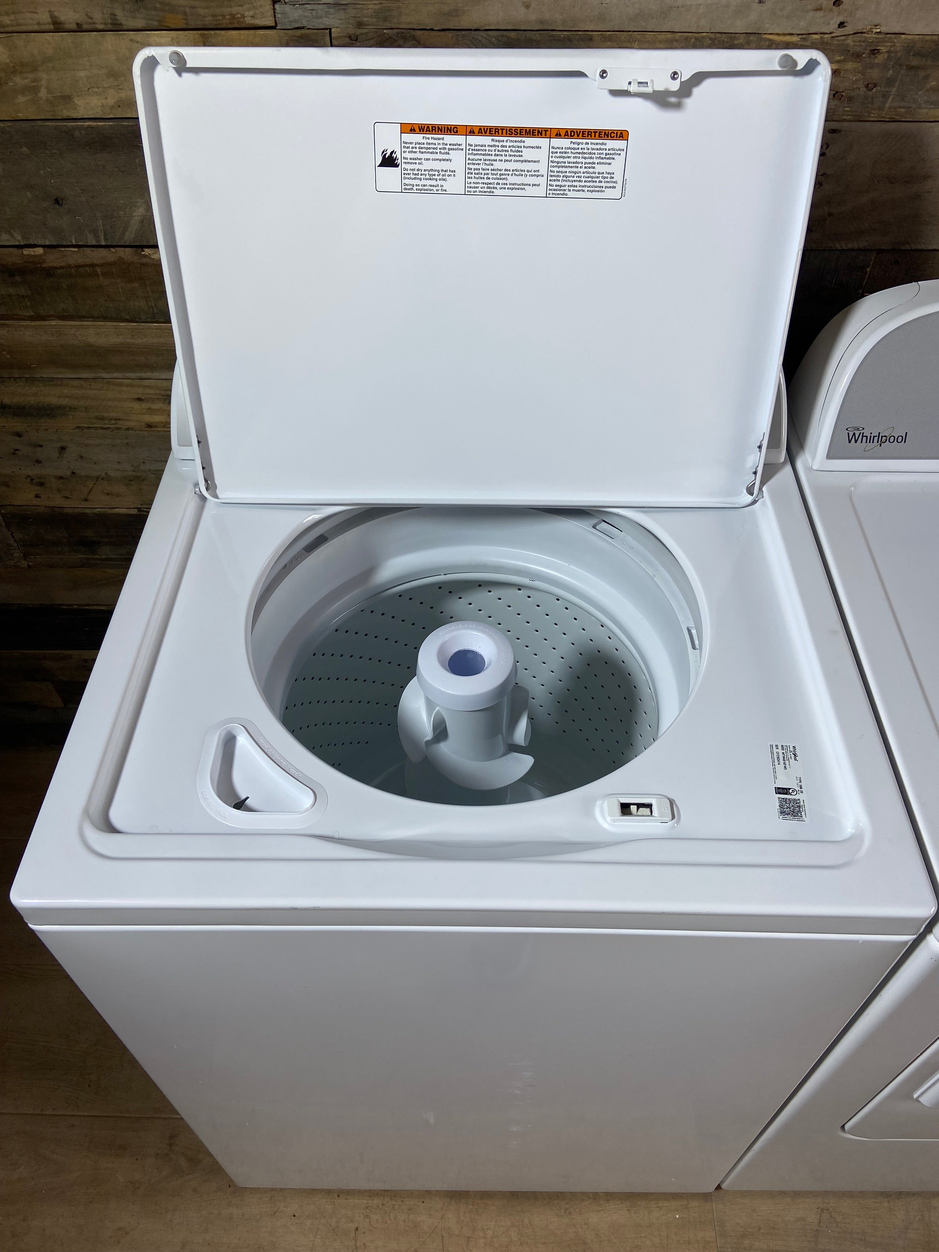 Whirlpool Top Load Grey Face Washer & Dryer Set