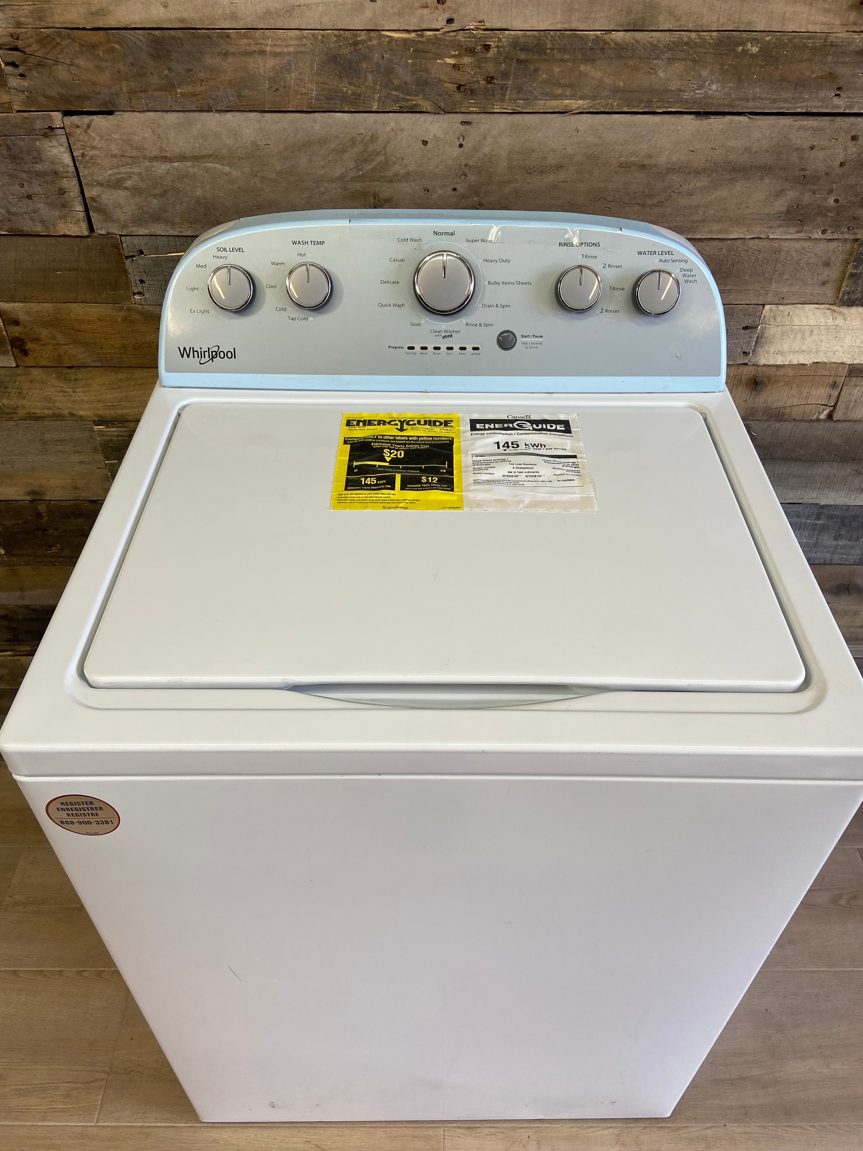 Whirlpool Grey Face Top Load Washer