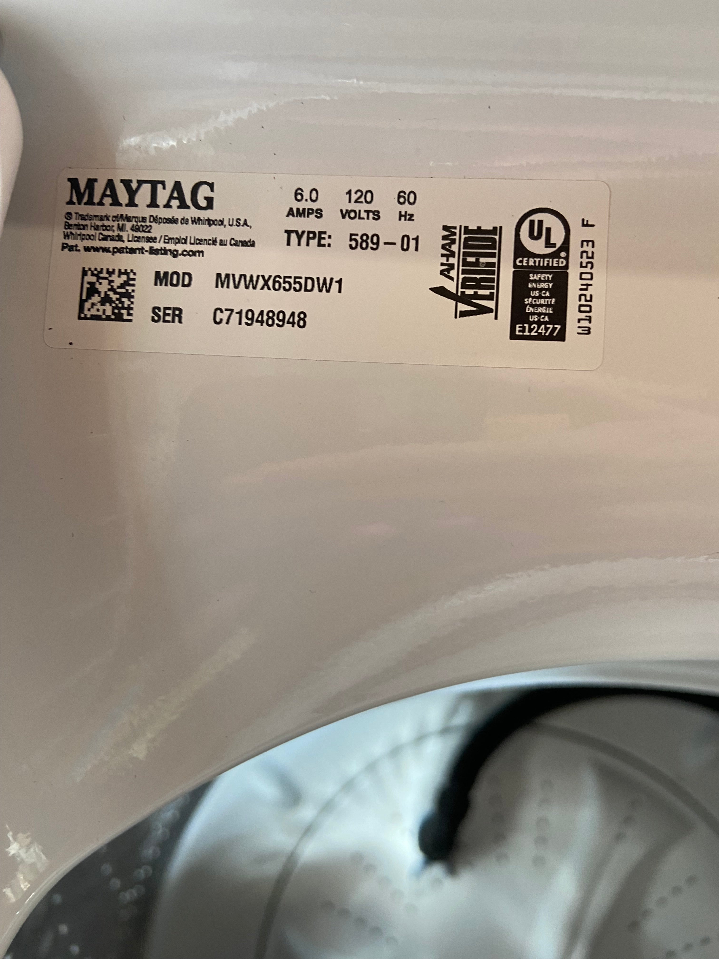 Maytag Bravos MCT Washer & Dryer Set