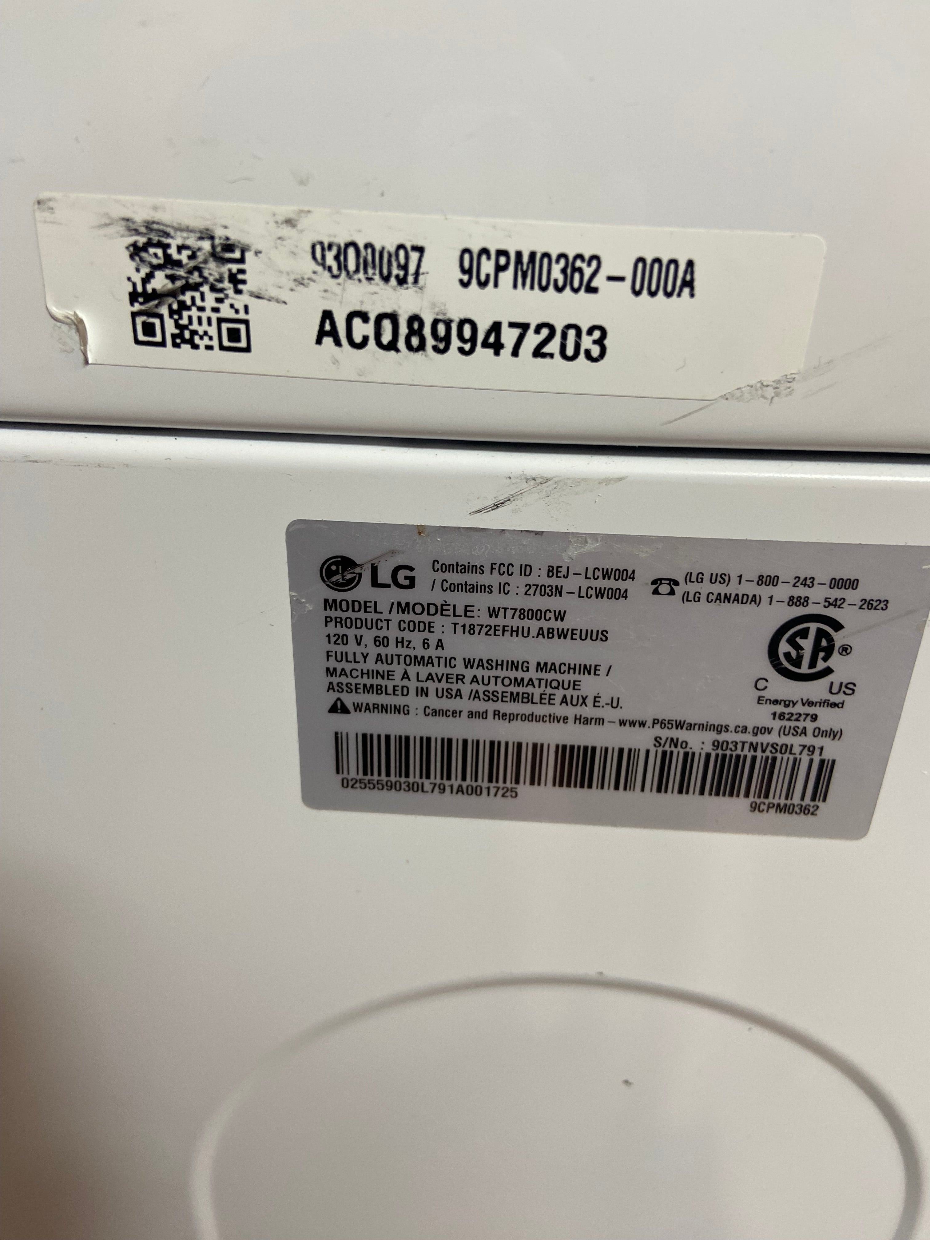 LG Direct Drive Large Capacity Washer