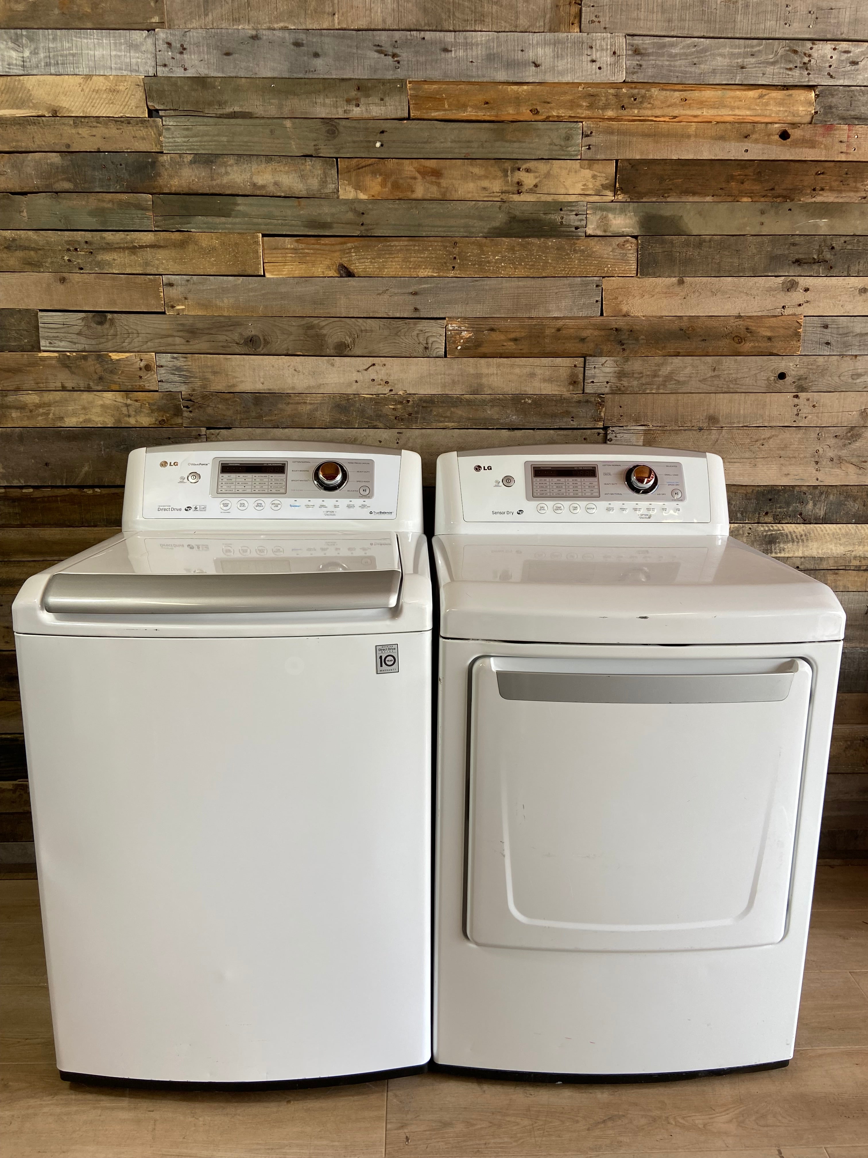 LG Large Capacity Top Load Washer Dryer Set