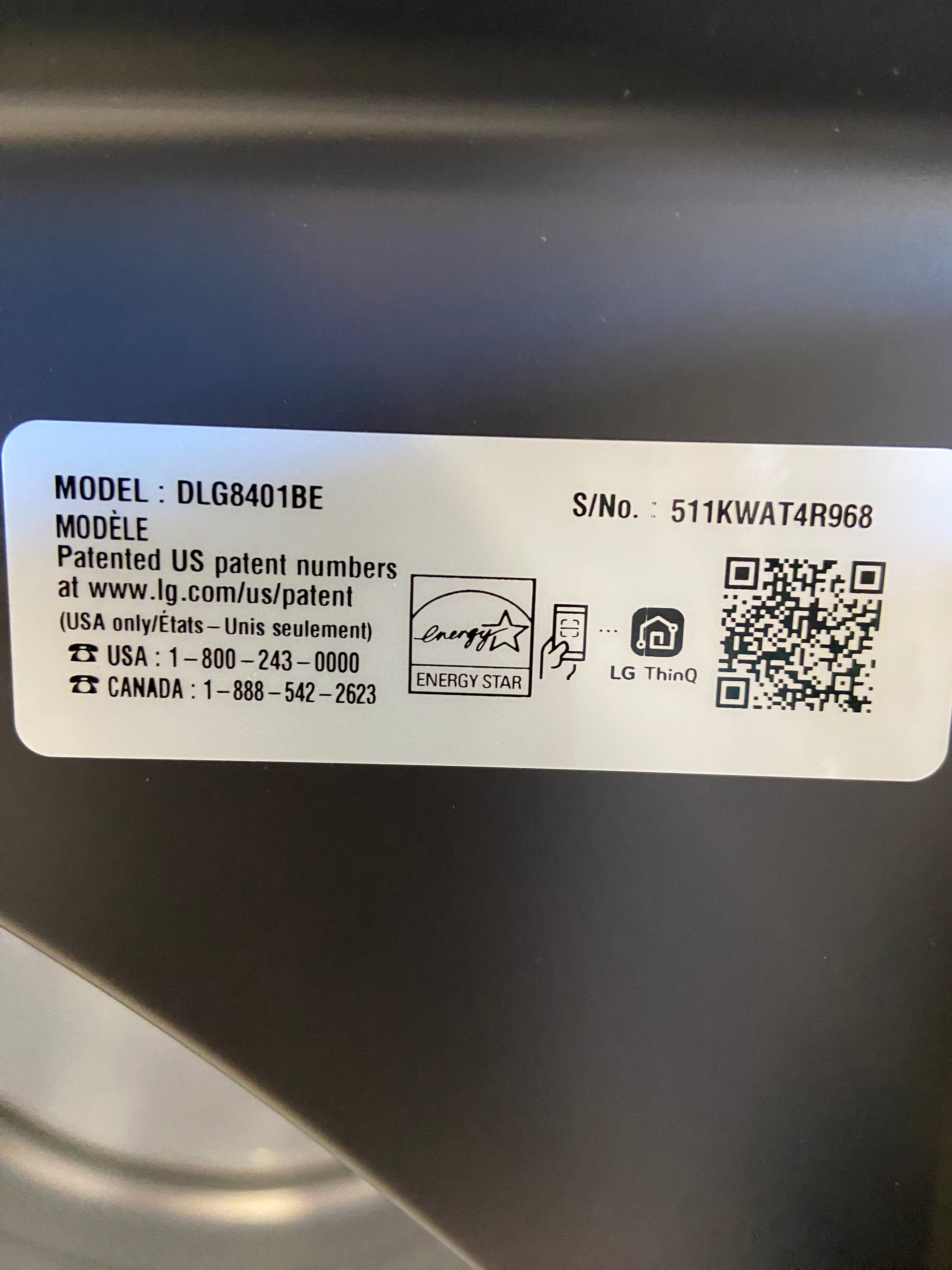 LG DLG8401BE Smart Gas Dryer w/ ThinQ & Sensor Dry – Black Steel