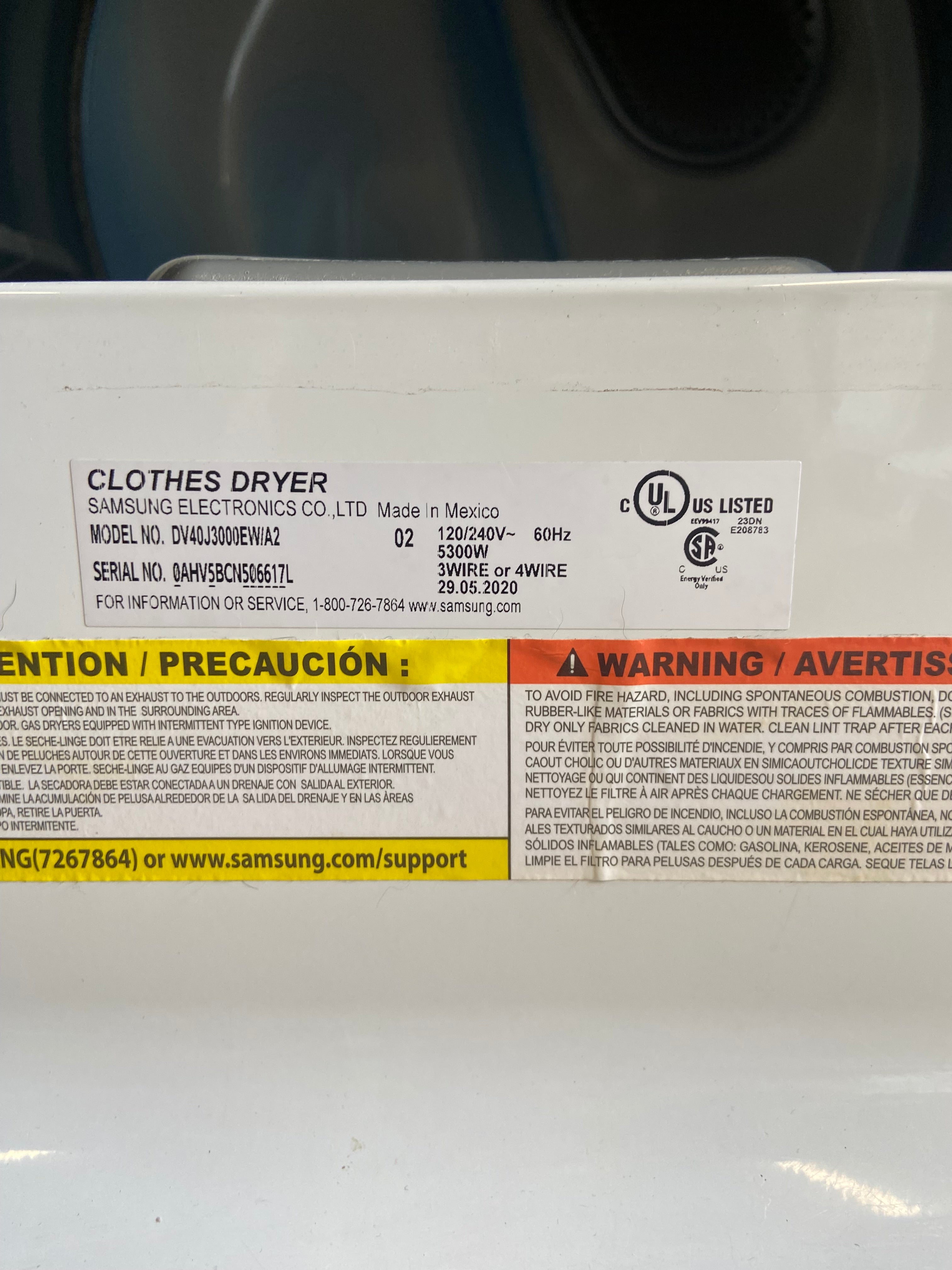 Samsung Large Capcity Top Load Washer & Dryer Set