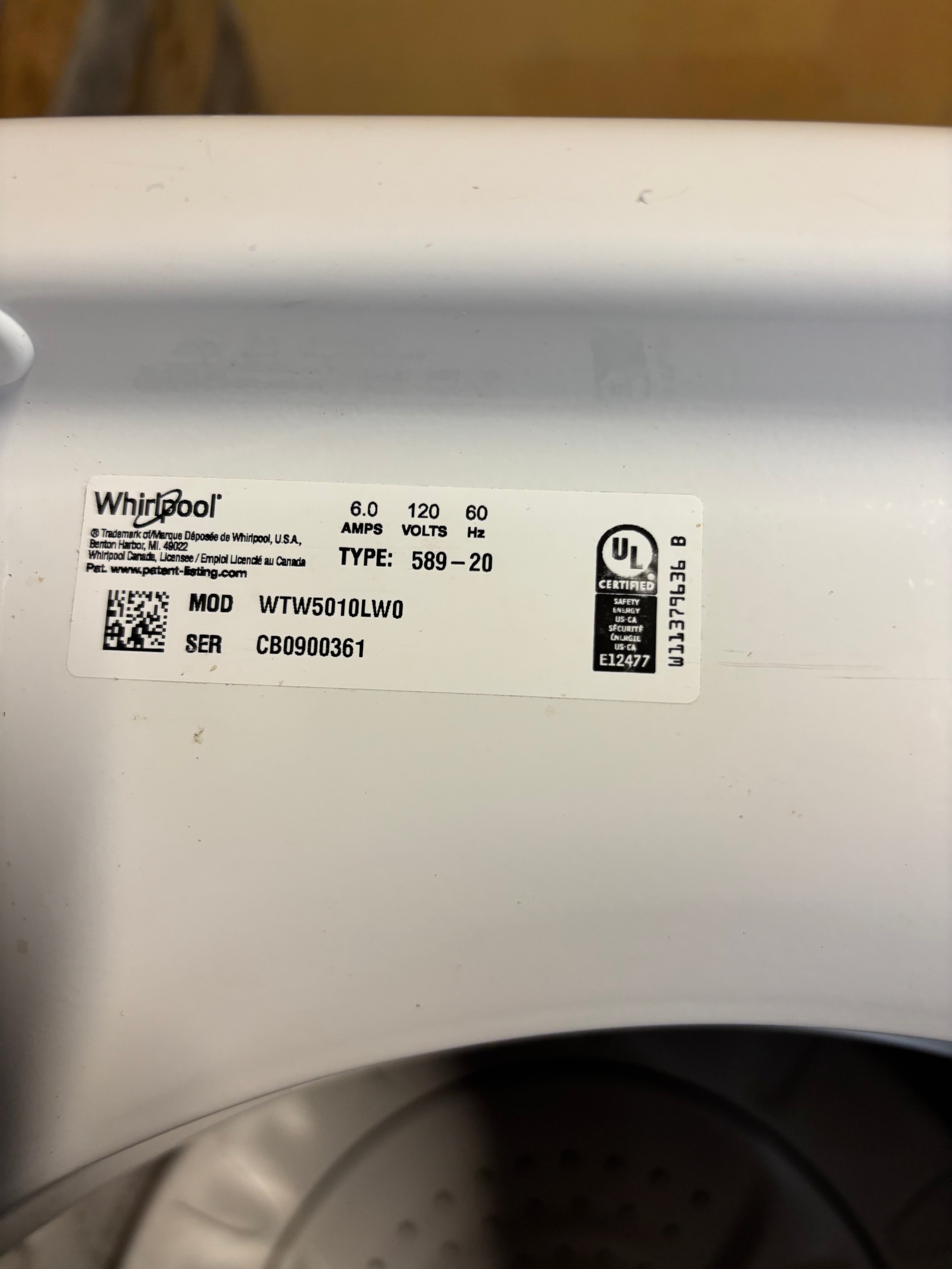 Whirlpool Waterjet Top Load Washer