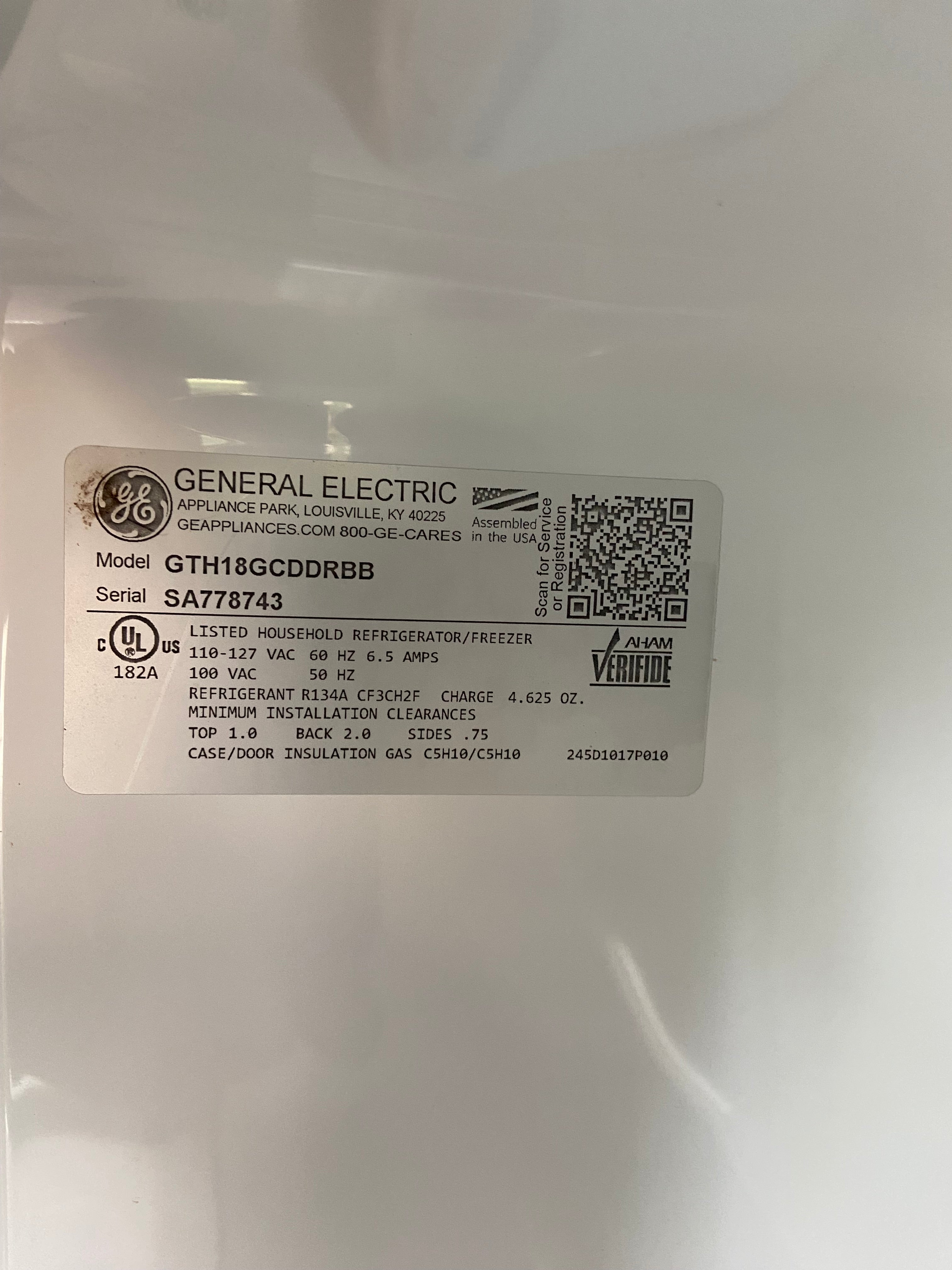 GE Black Top Freezer Refrigerator