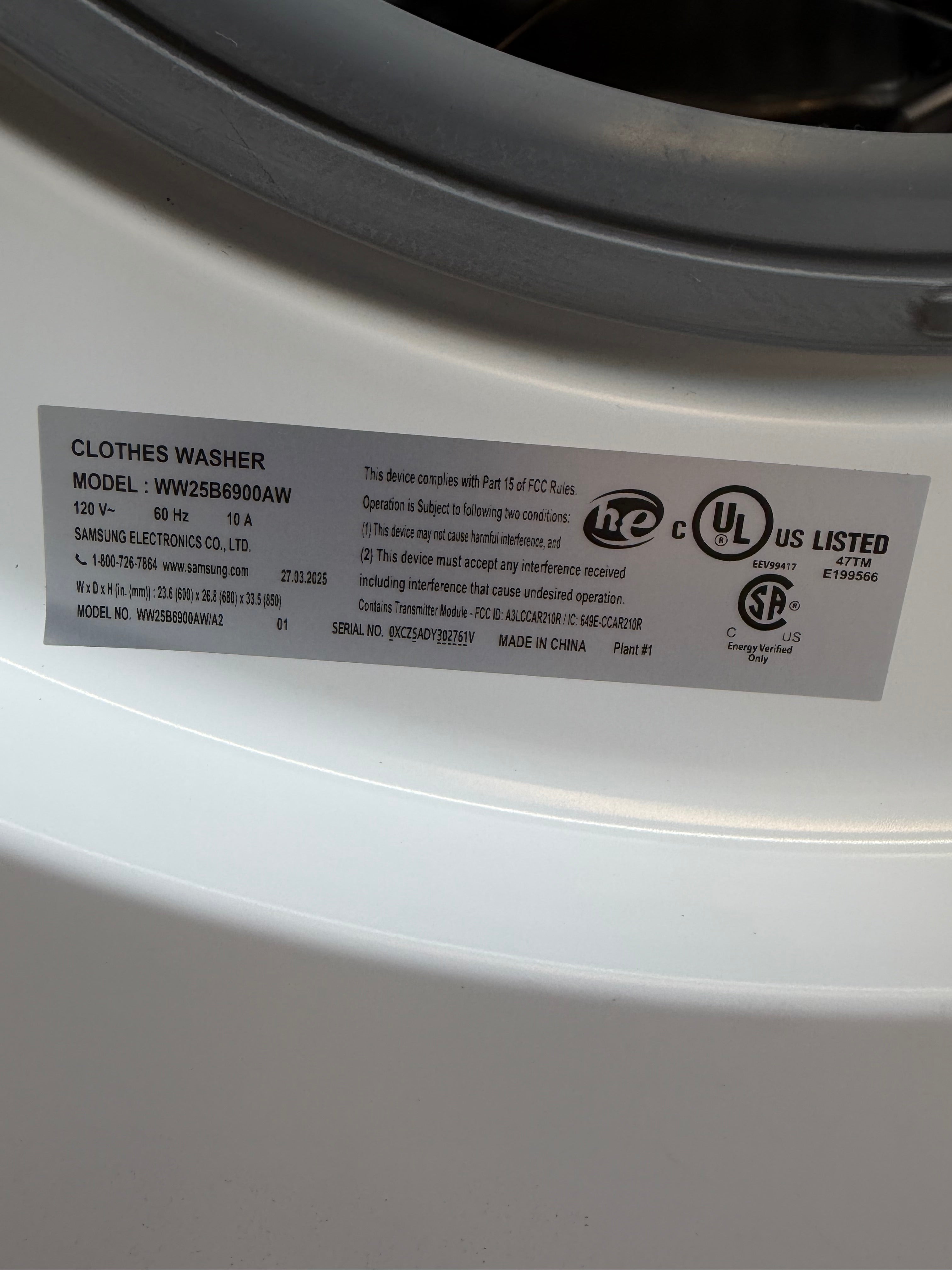 2.5 cu. ft. Compact Front Load Washer and Dryer with AI Smart Dial and Super Speed Wash in White