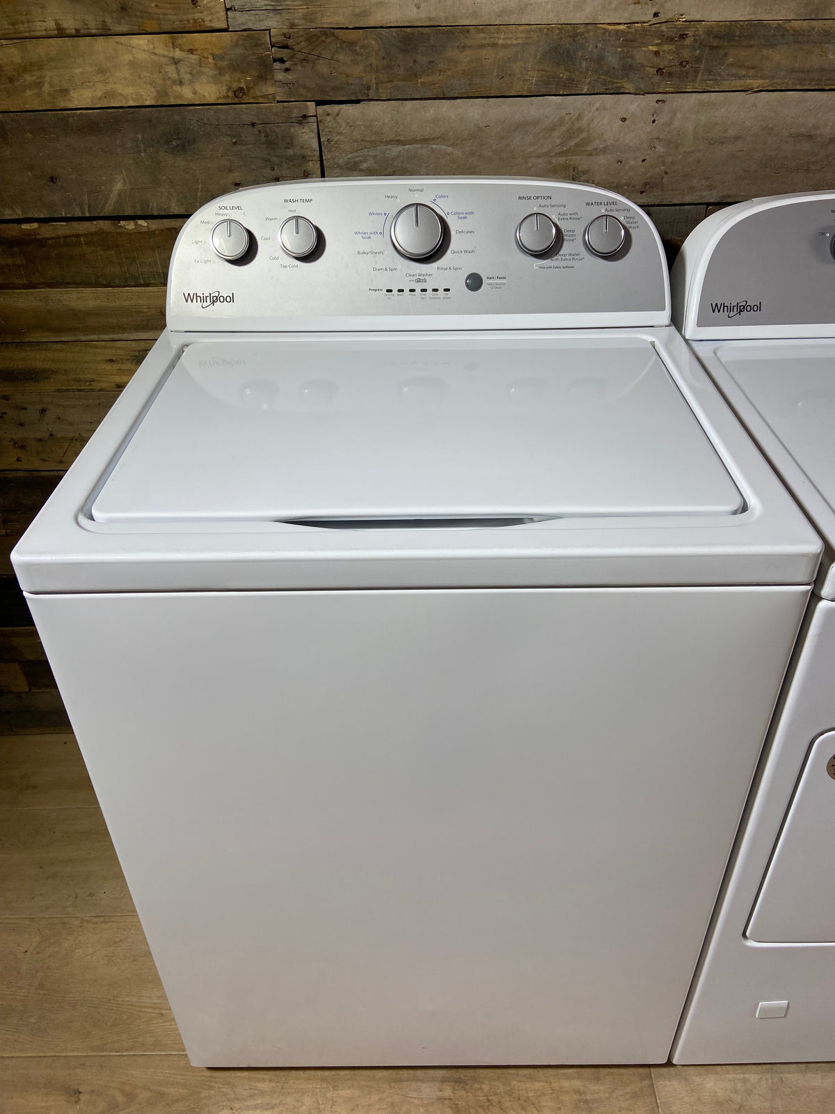 Whirlpool Top Load Grey Panel  Washer & Dryer Set