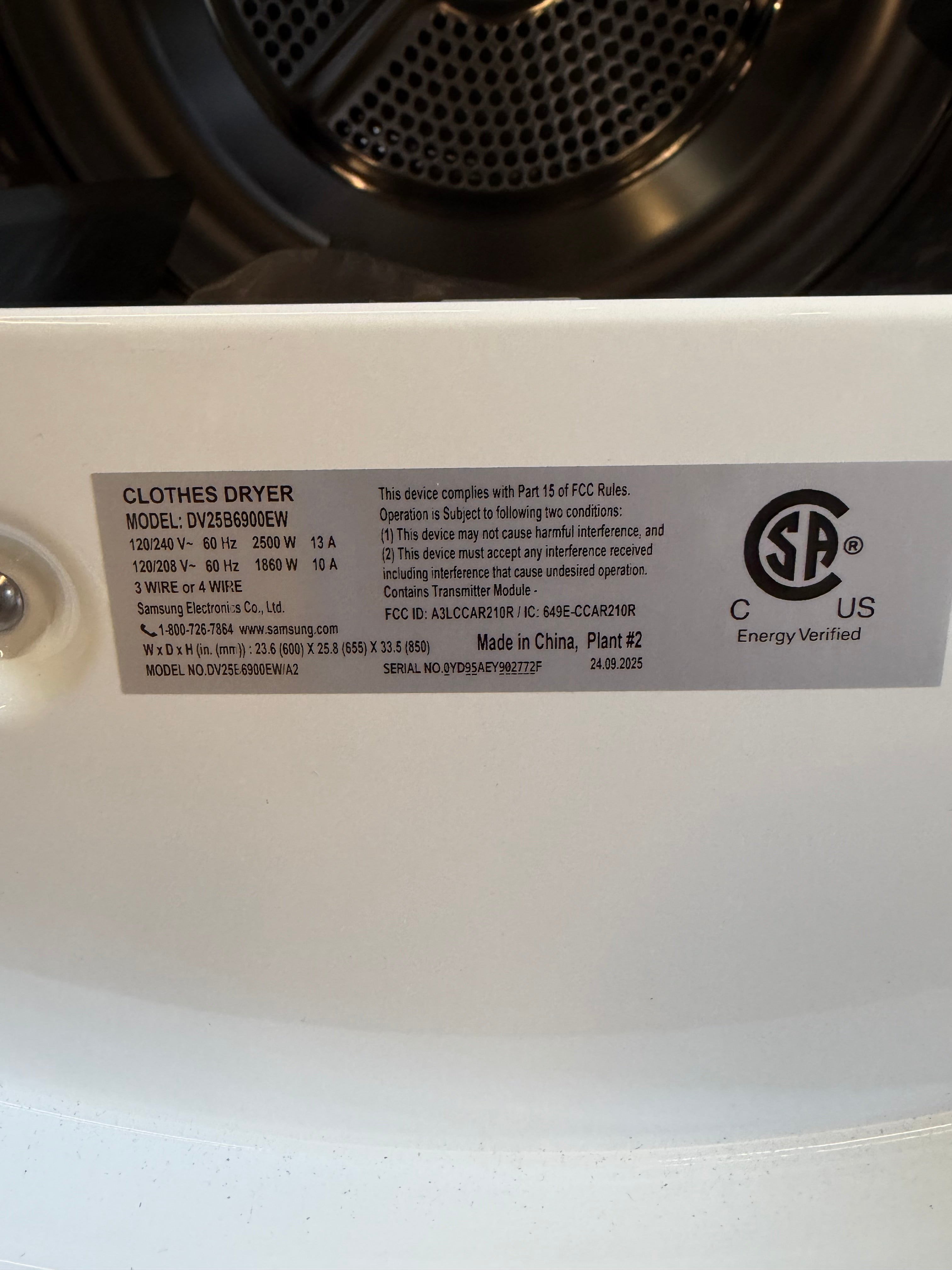 2.5 cu. ft. Compact Front Load Washer and Dryer with AI Smart Dial and Super Speed Wash in White