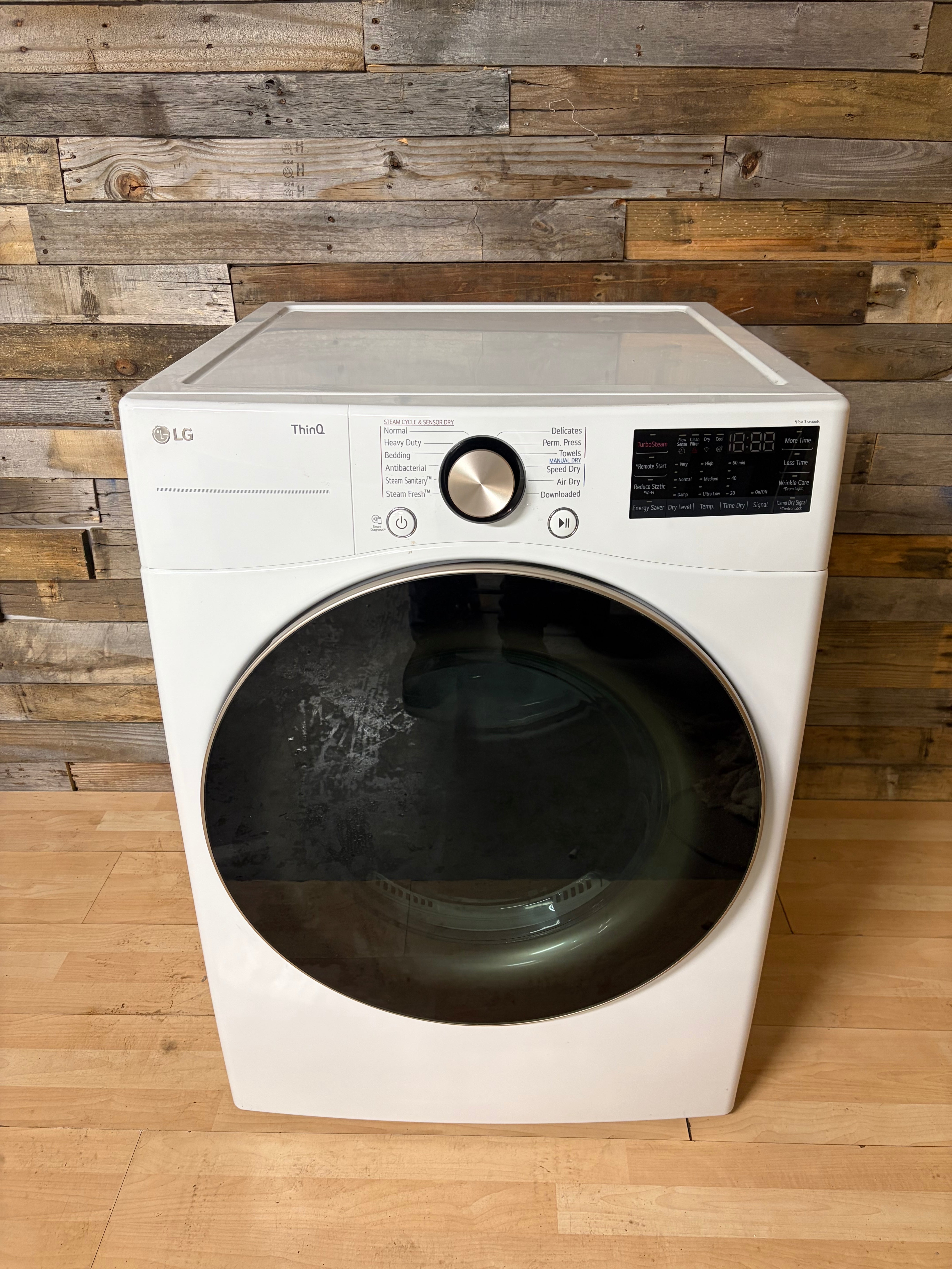 LG White and Rose Gold Dryer