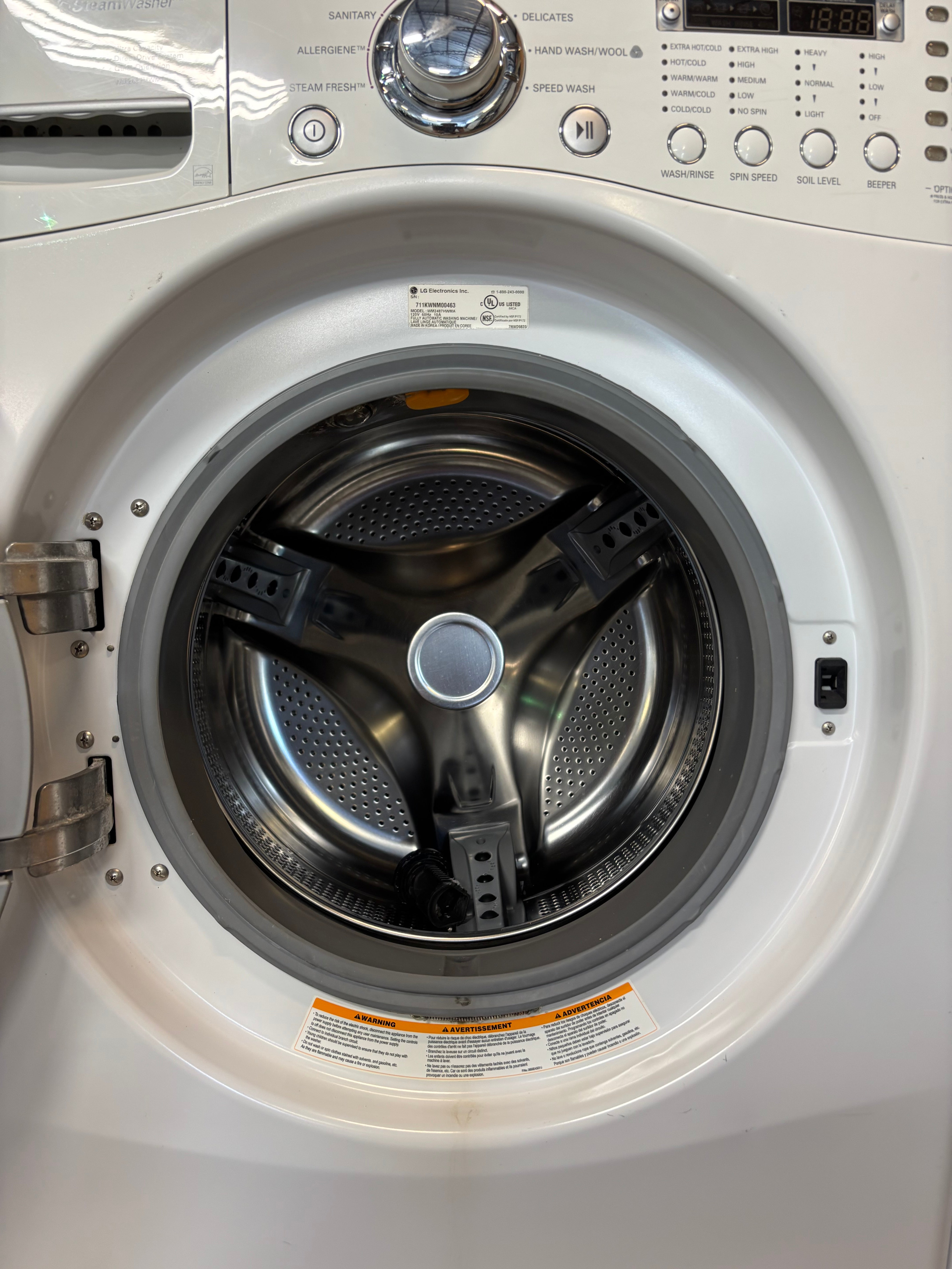 White Lg Steam Front Load Set