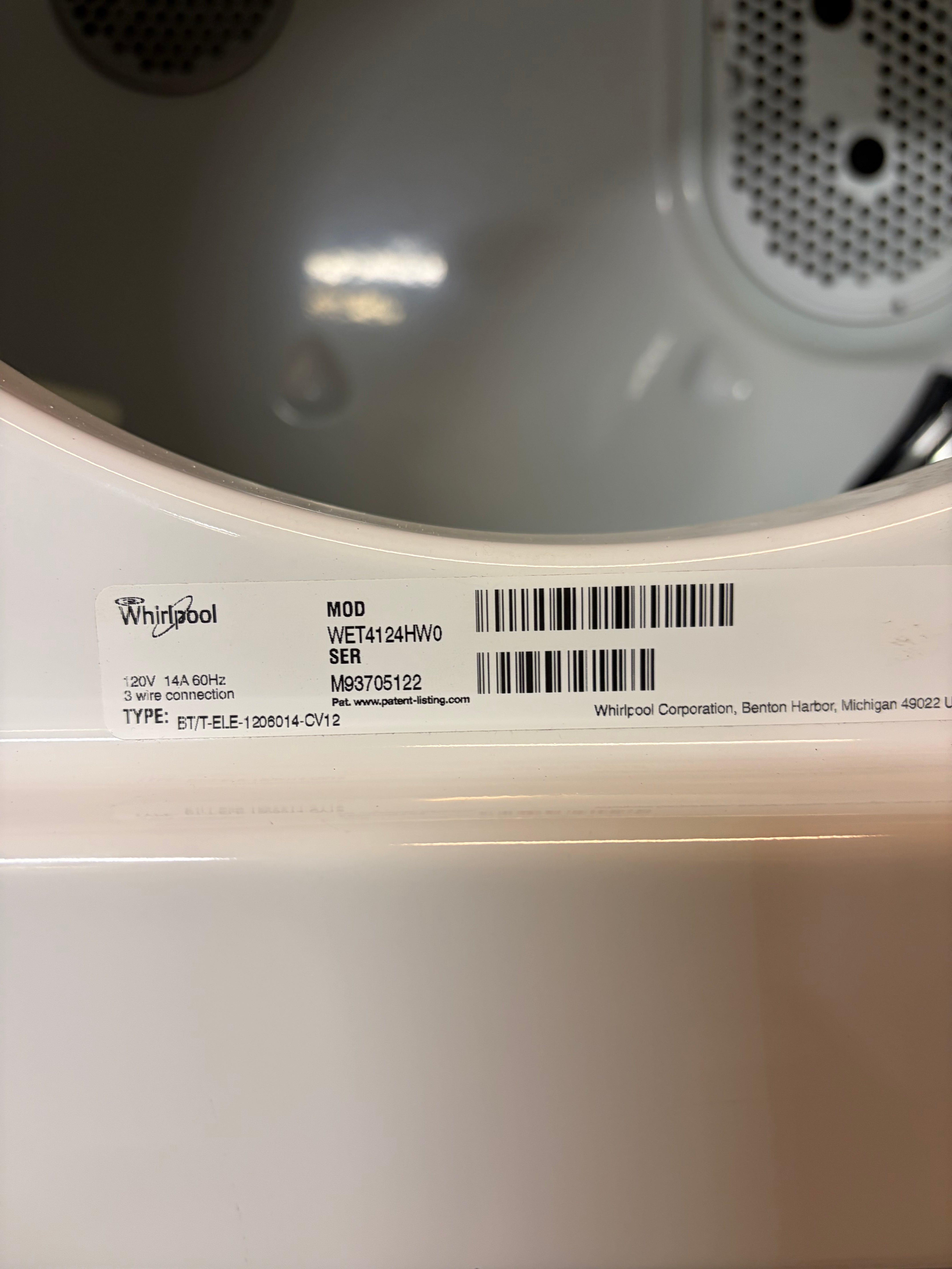 Whirlpool 24in Stackable 120v