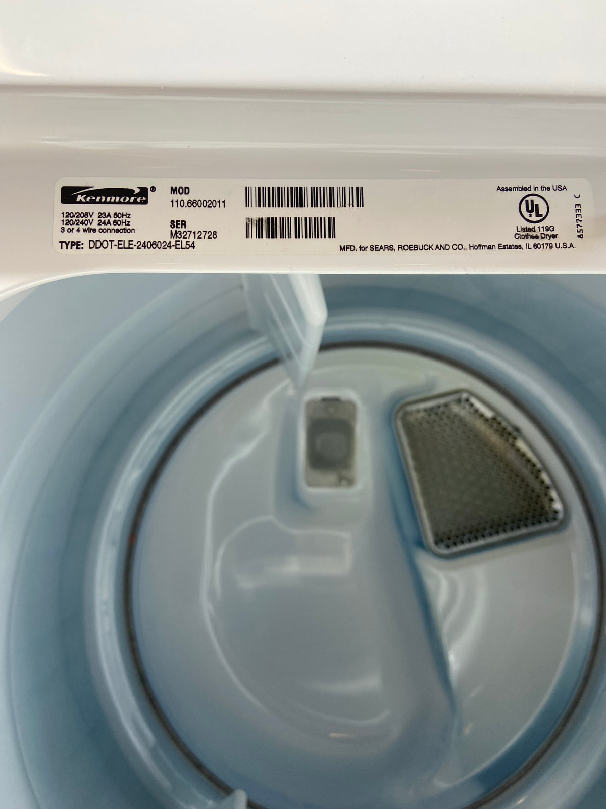 Kenmore Large Capacity Dryer
