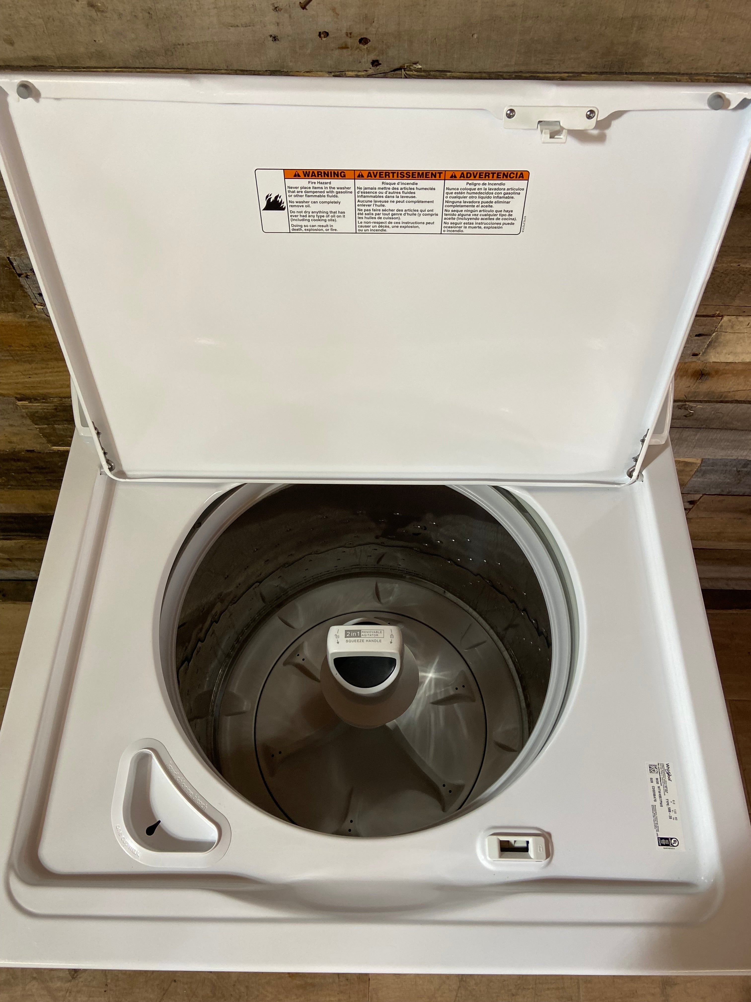 Whirlpool 2in1 Removable Agitator Washer
