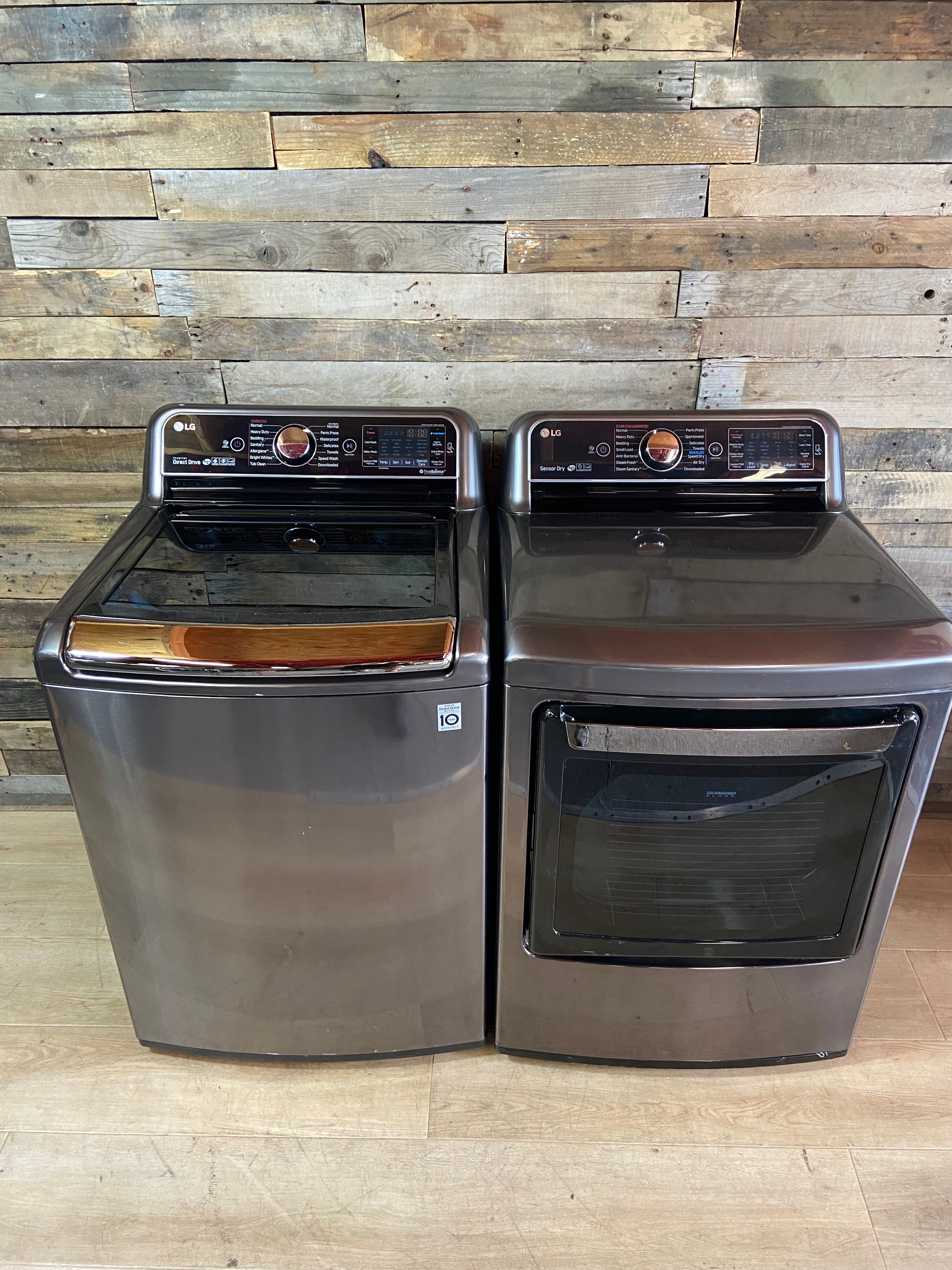 LG Stainless Direct Drive Top Load Set