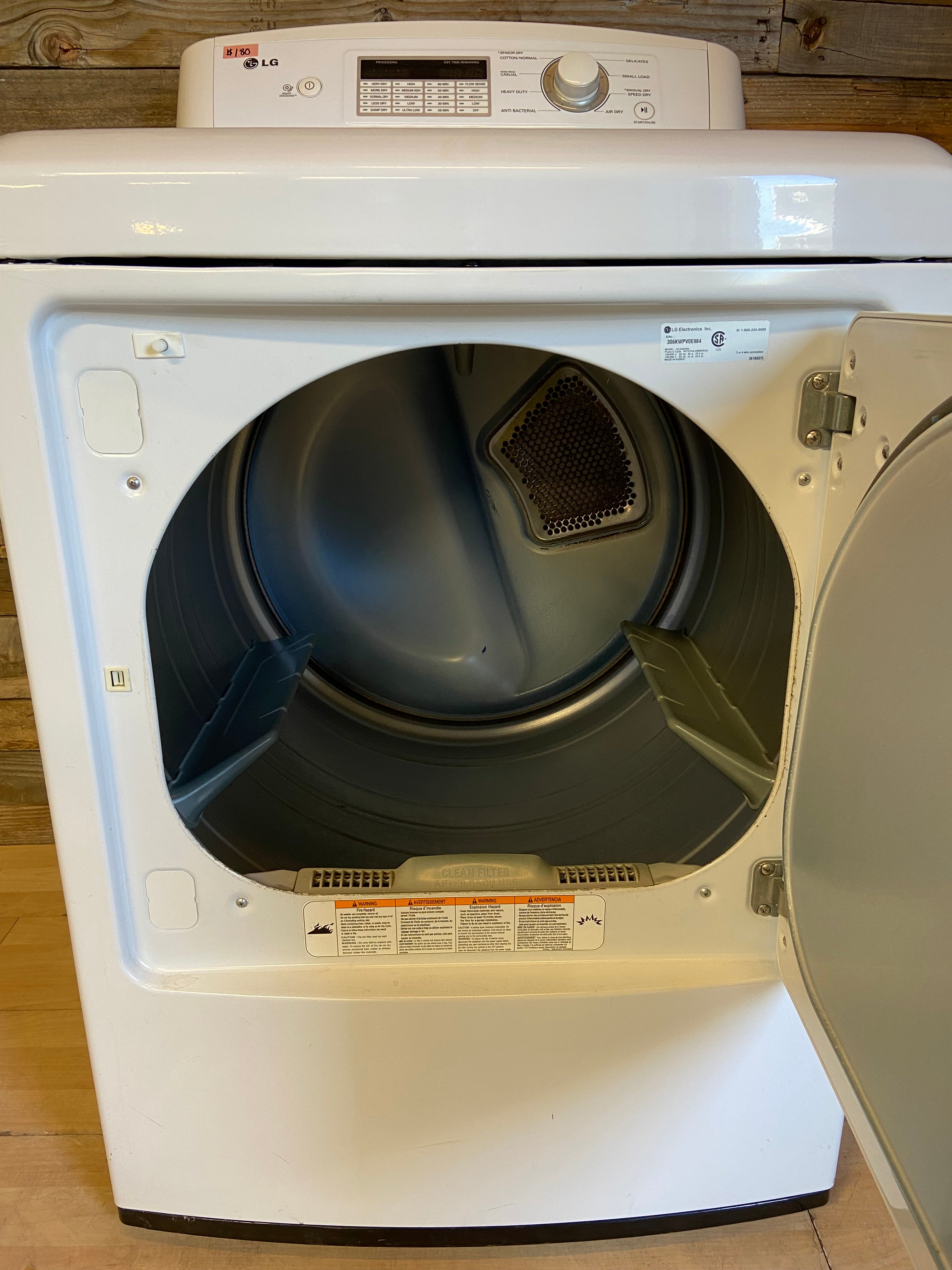 LG White Large Capacity Dryer