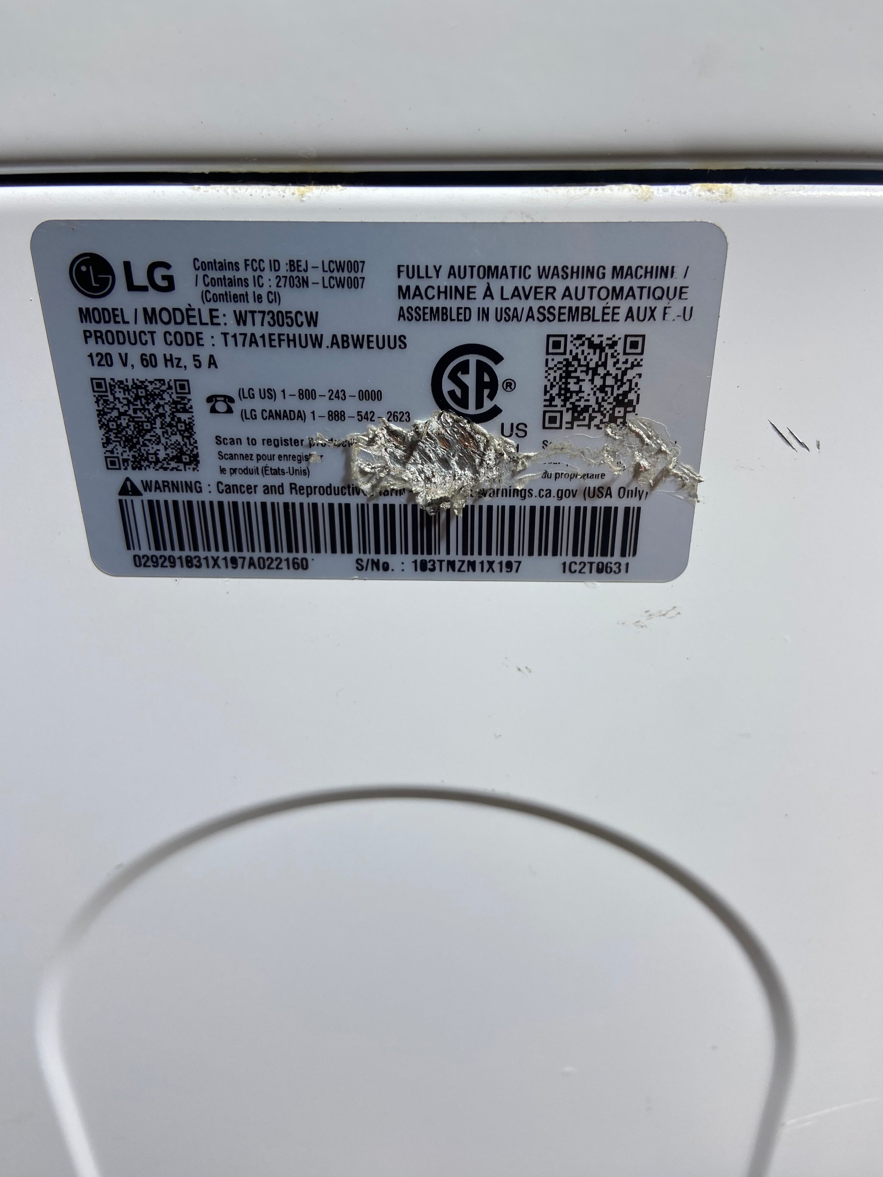 LG Direct Drive Top Load Set With Agitator