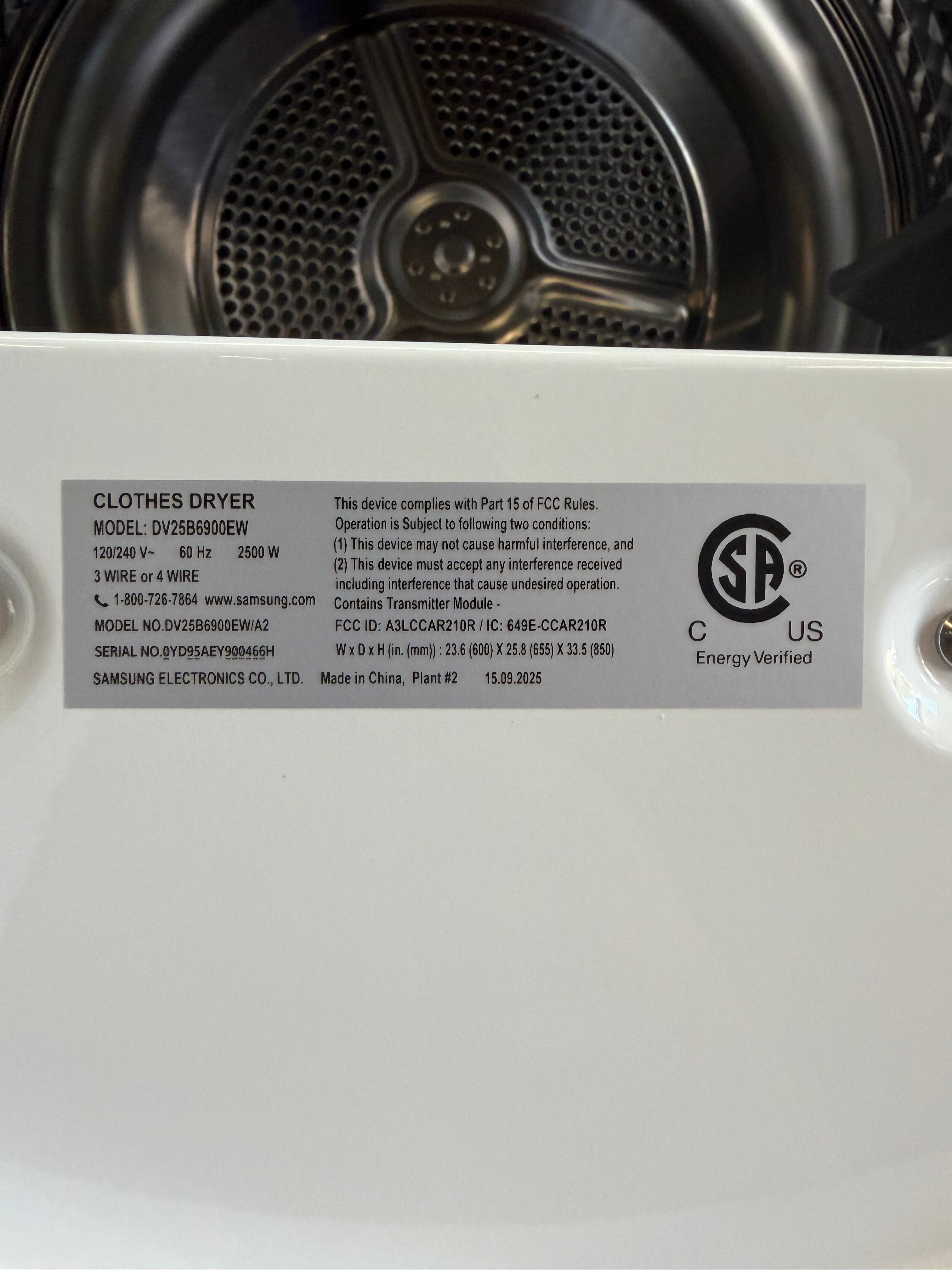 2.5 cu. ft. Compact Front Load Washer and Dryer with AI Smart Dial and Super Speed Wash in White