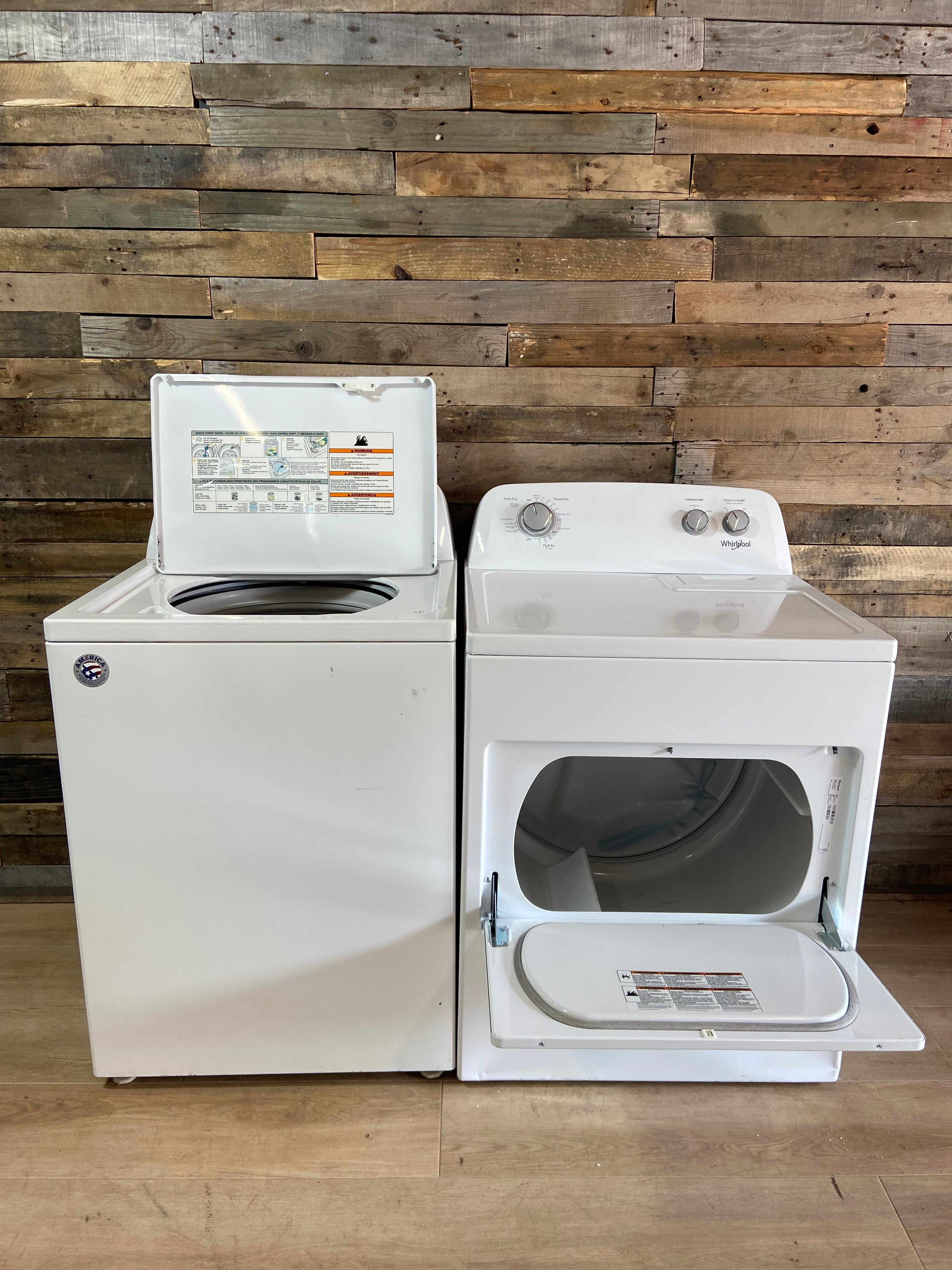 Whirlpool Top Load Stainless Steel Drum Washer Dryer Set