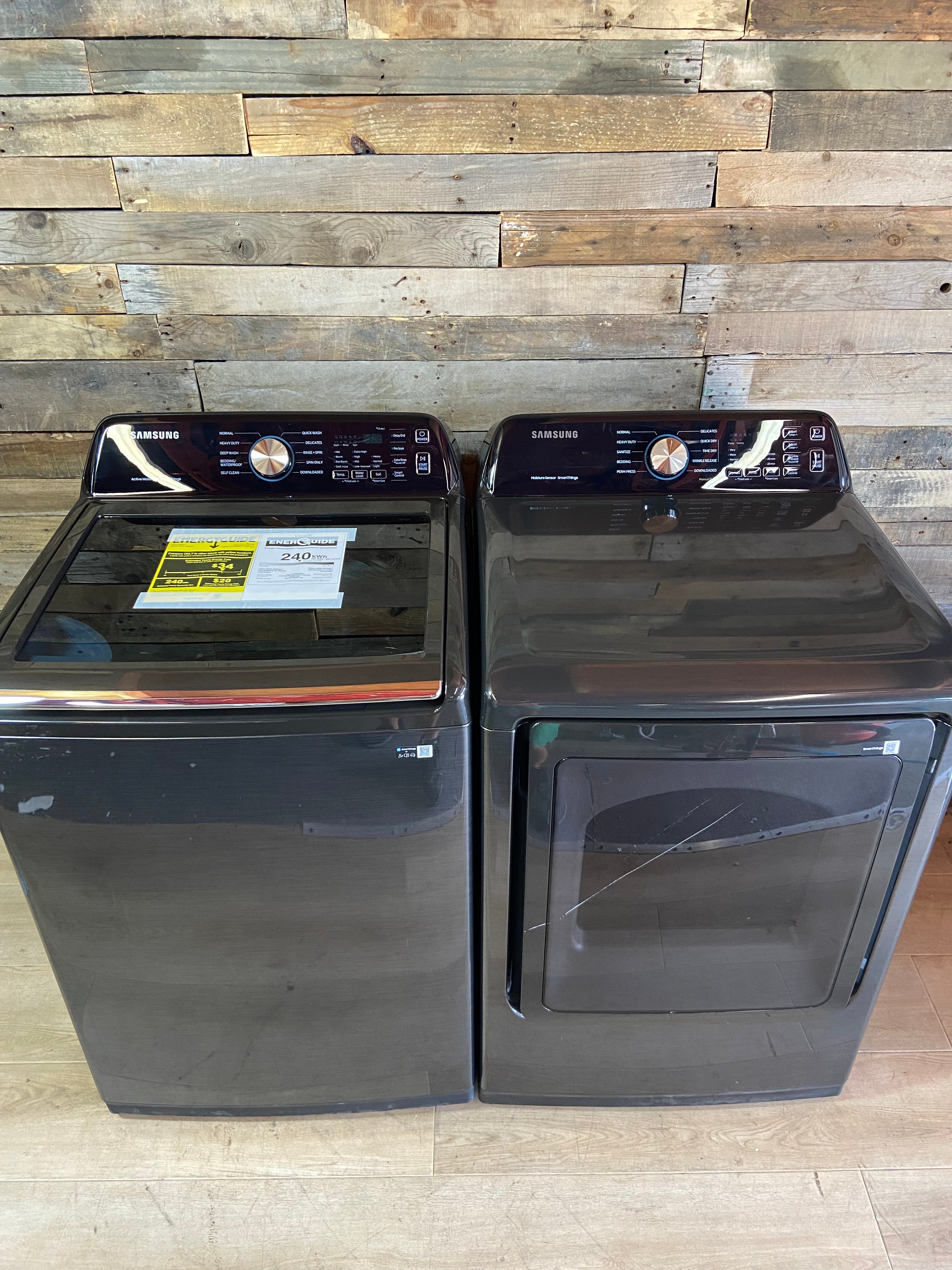 Samsung 4.7 Cu. Ft. Brushed Black Impeller Top Load Set