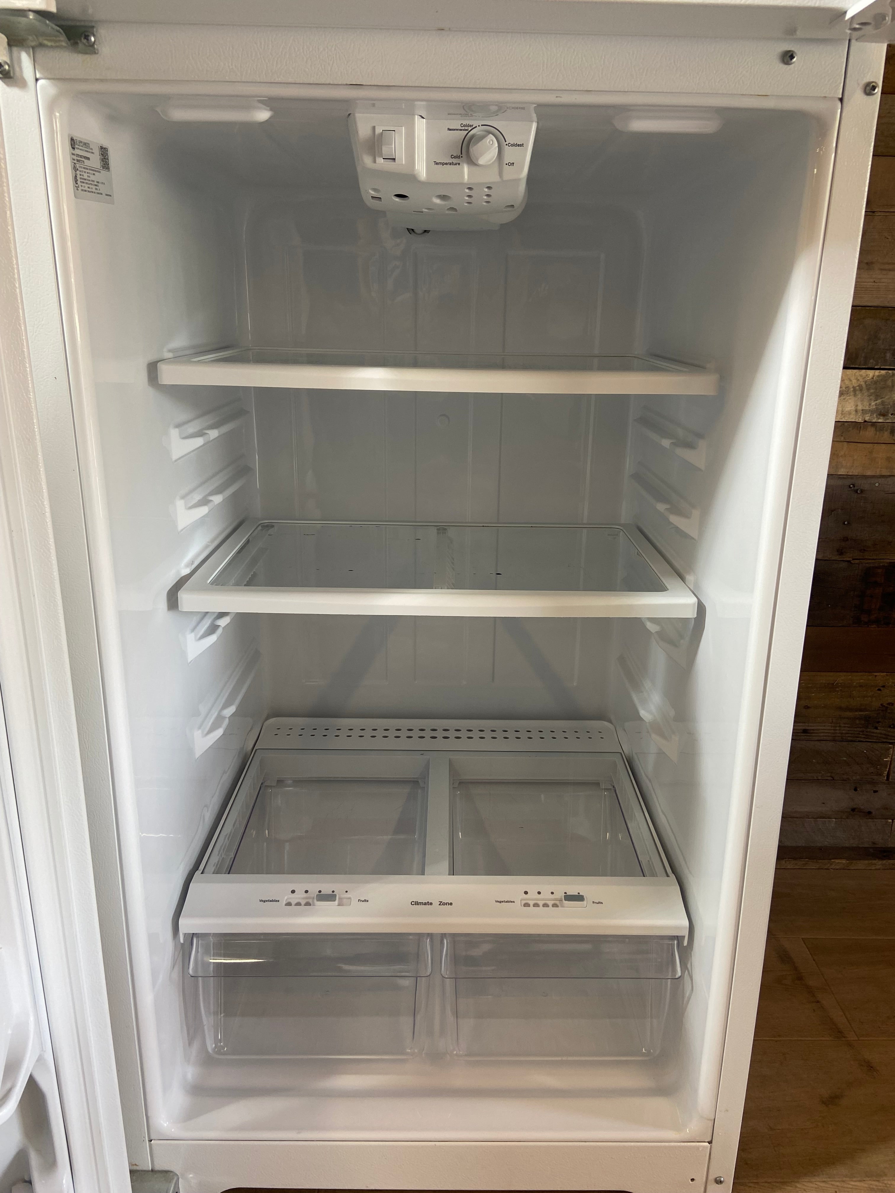 GE White Top Bottom Refrigerator