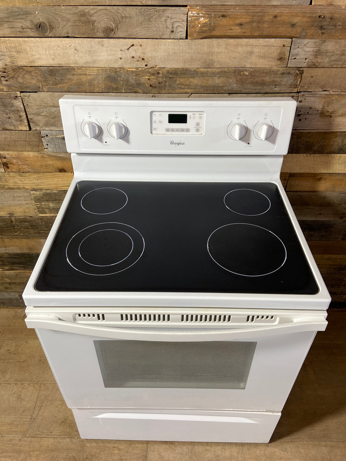 Whirlpool White Glass Top Range