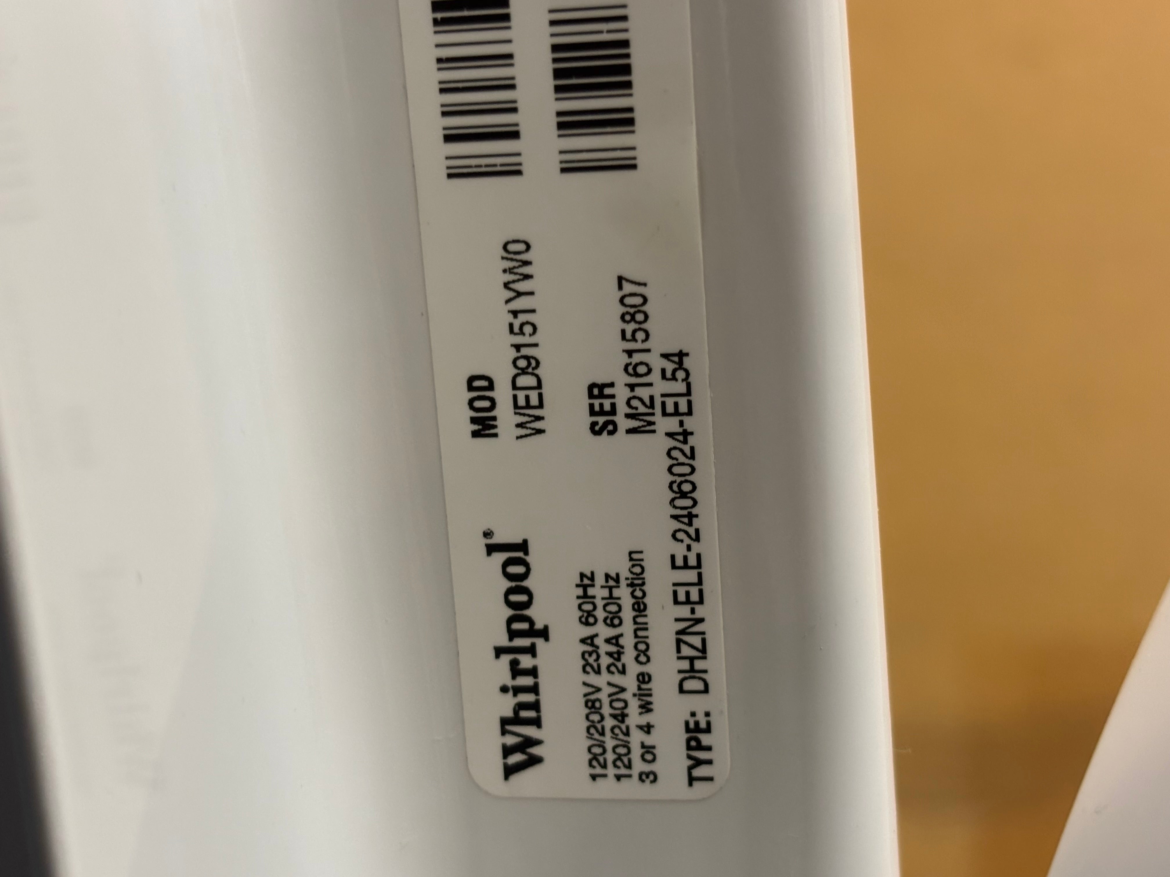 White Whirlpool Duet Dryer