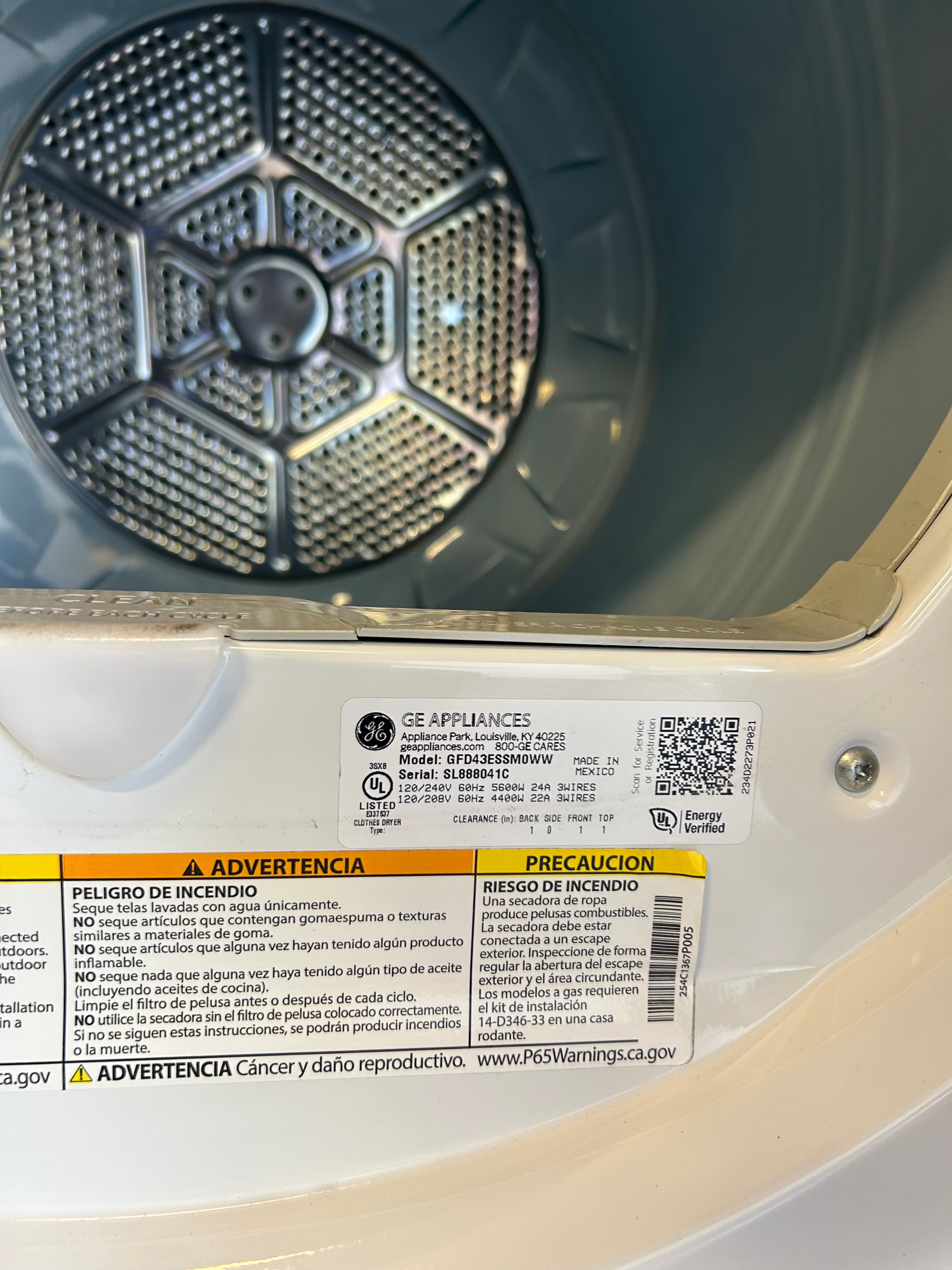 GE White Front Load Set