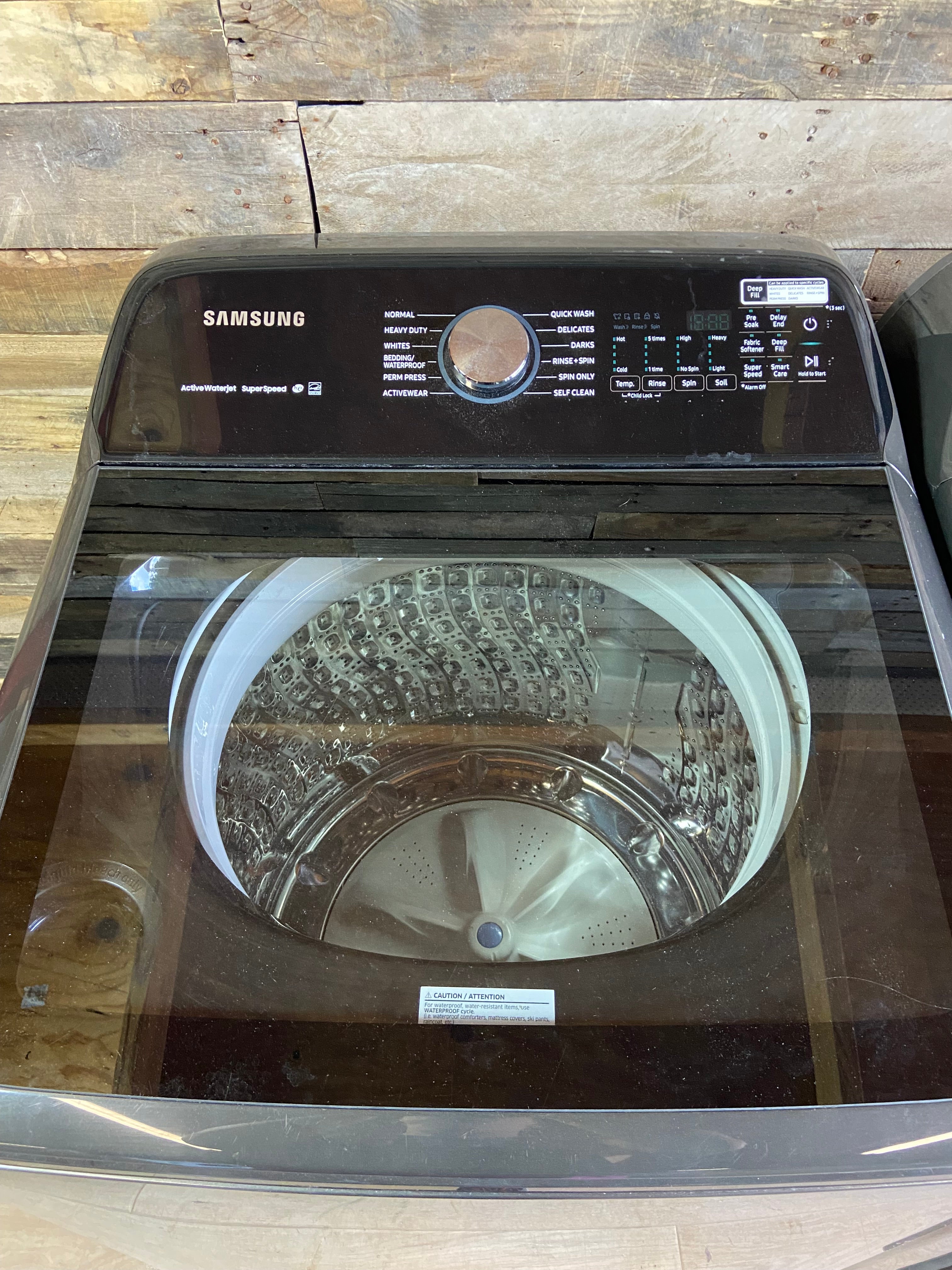 Samsung Black Stainless Super Capacity Glass Top Washer & Dryer Set