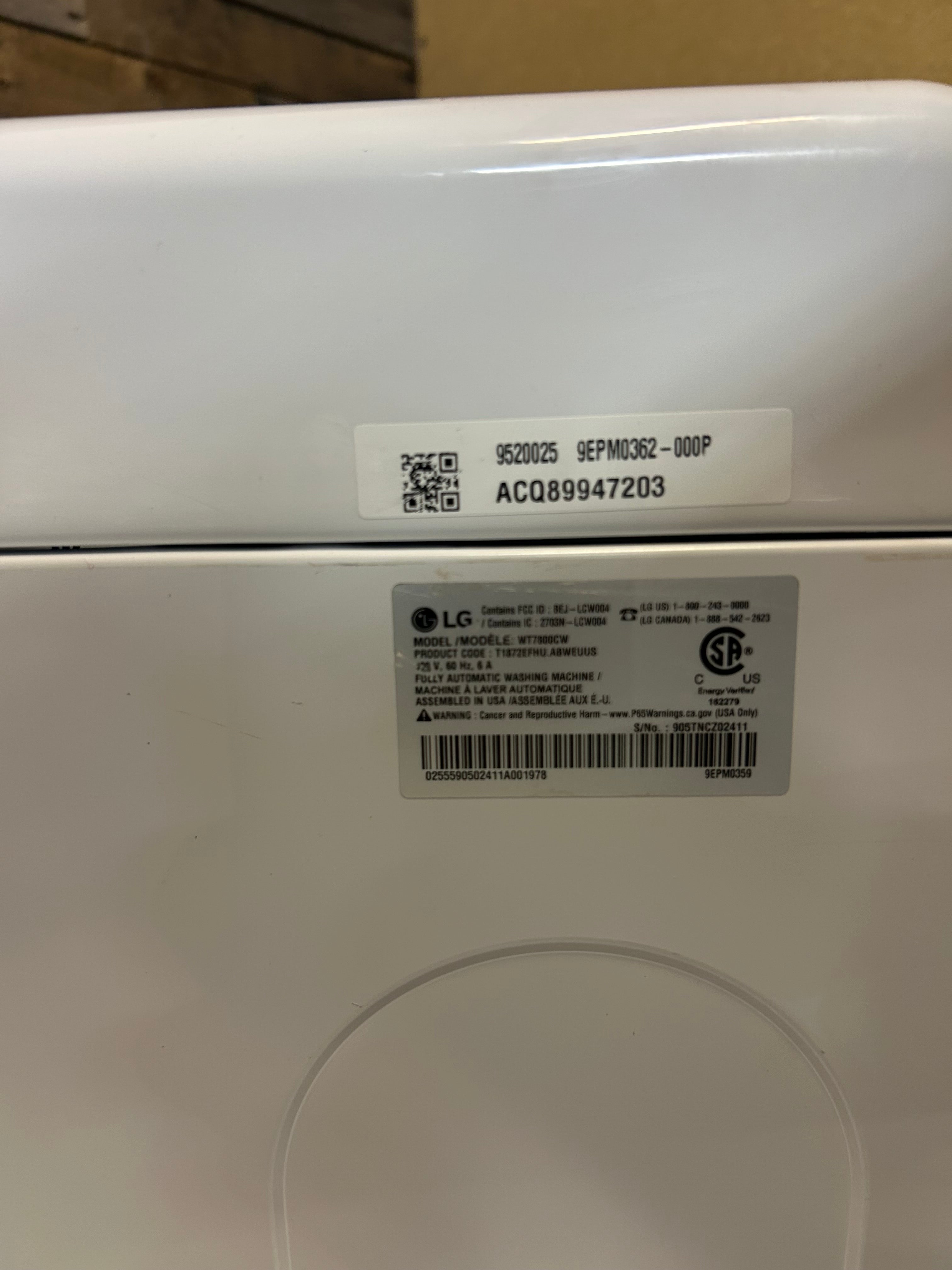 LG Glass Door Direct Drive Top Load Set