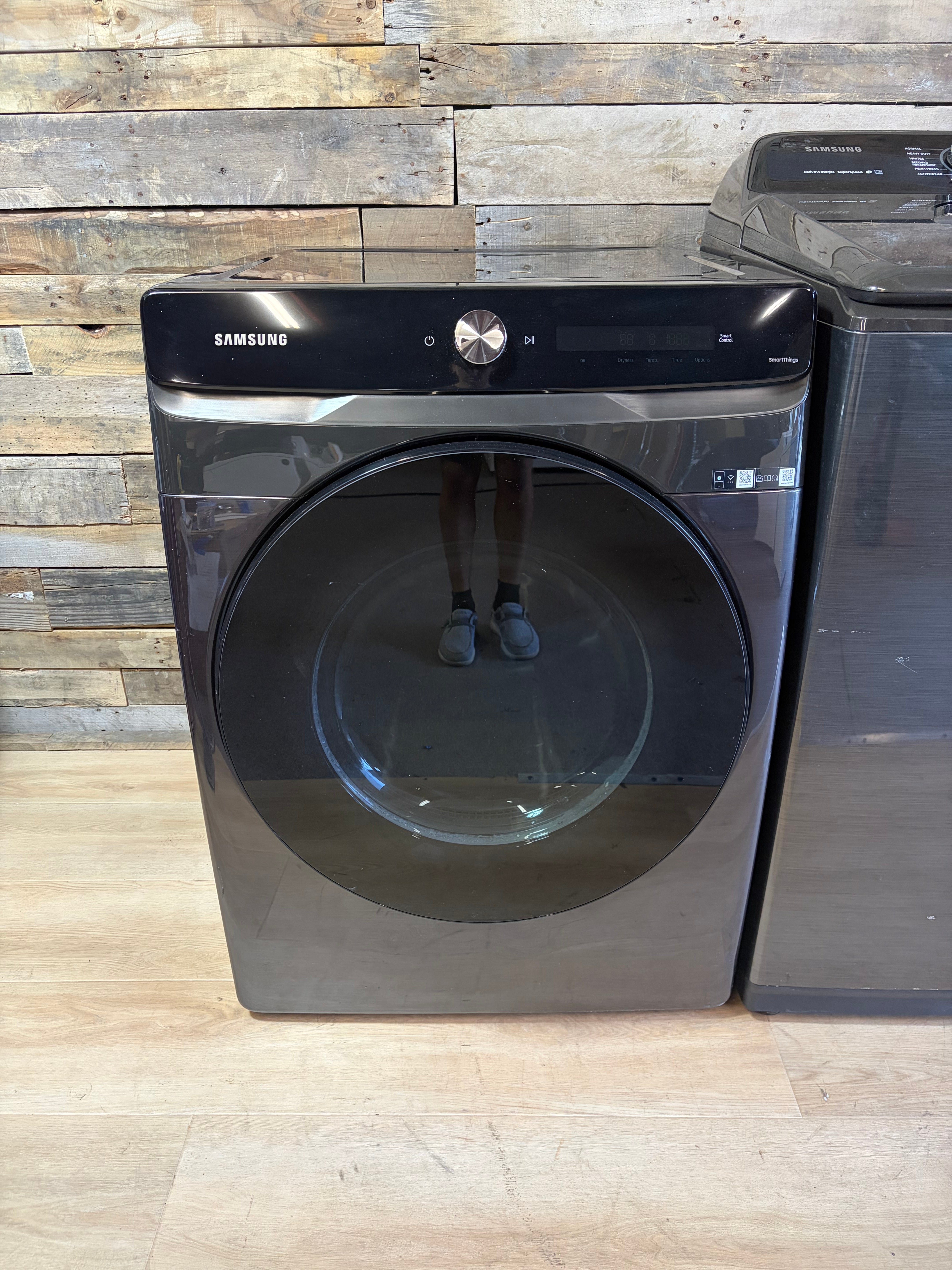 Black Samsung 5.0 Cu Ft Washer and Smart Dryer