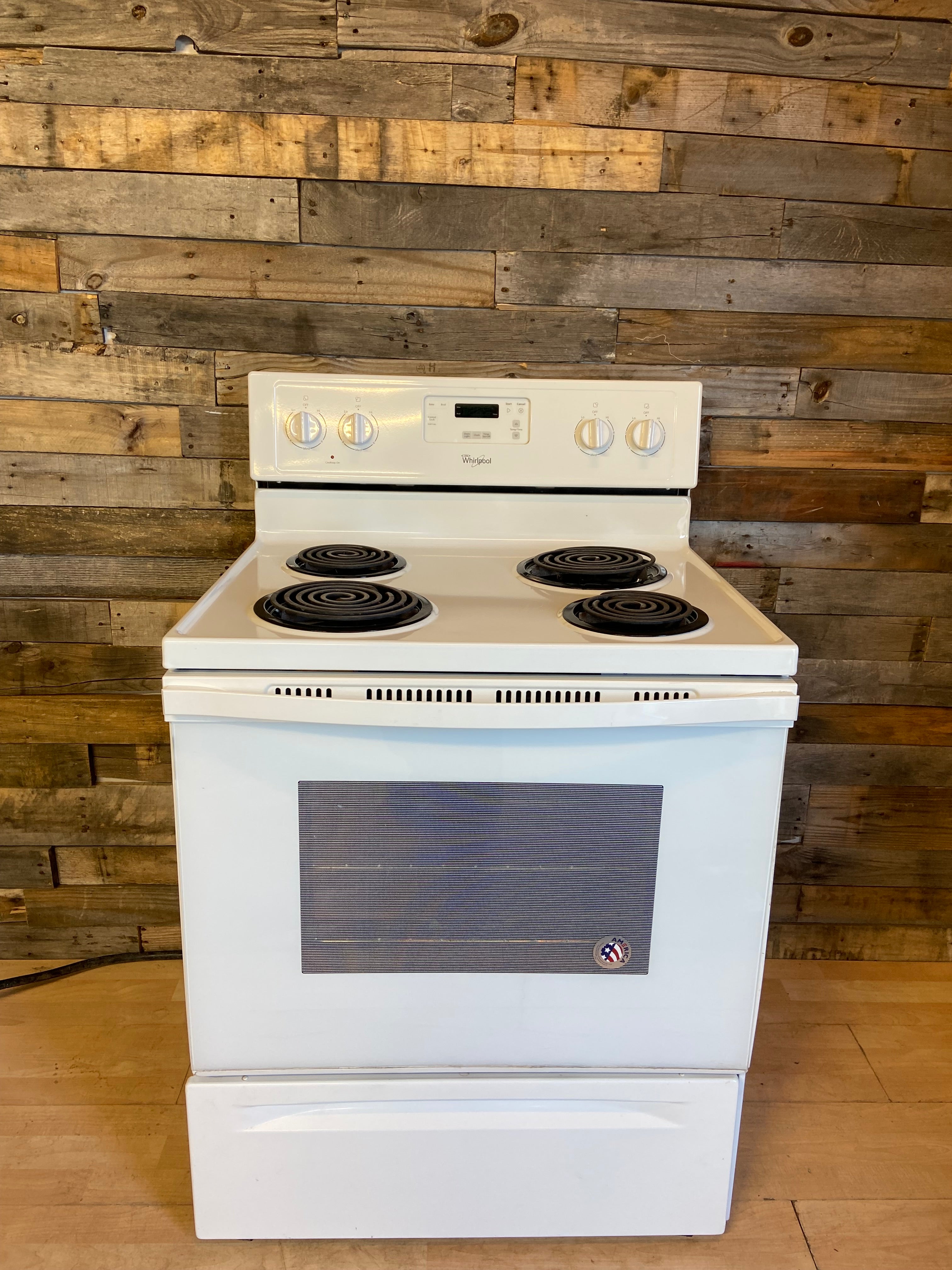 White Whirlpool Coil Top Range