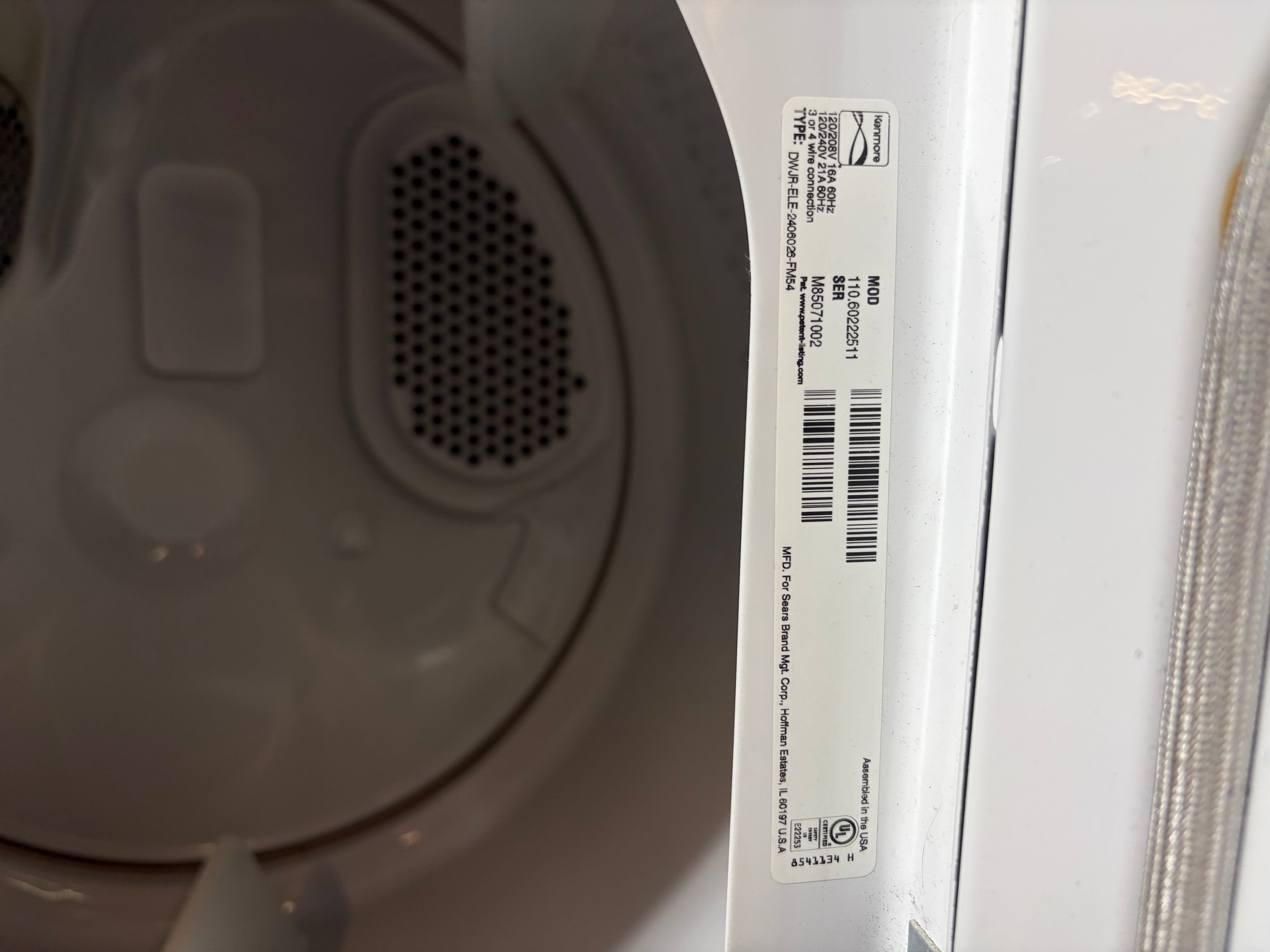 Kenmore Large Capacity Dryer